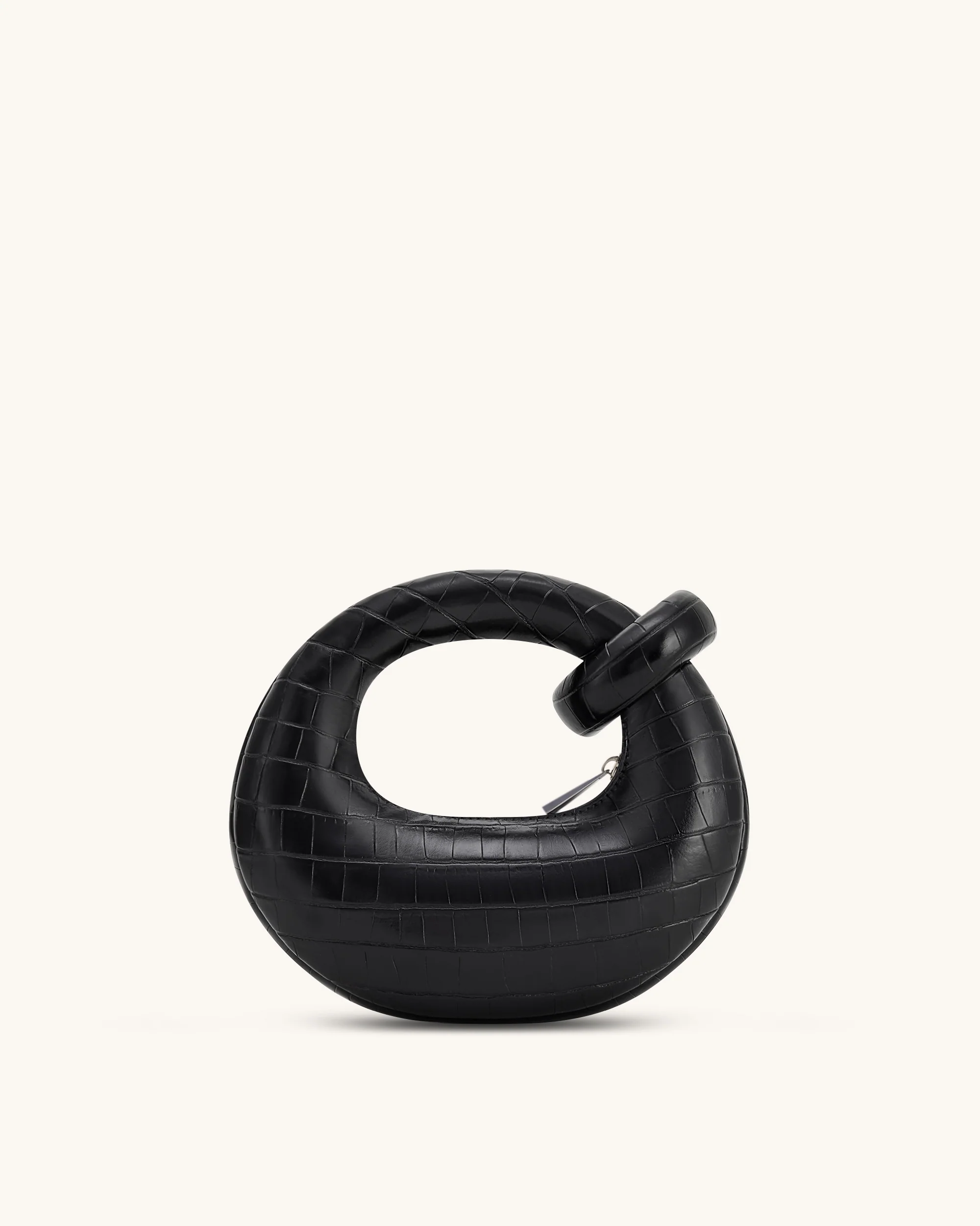 Abacus Mini Handtasche mit Henkel - Schwarz Kroko - Image 3