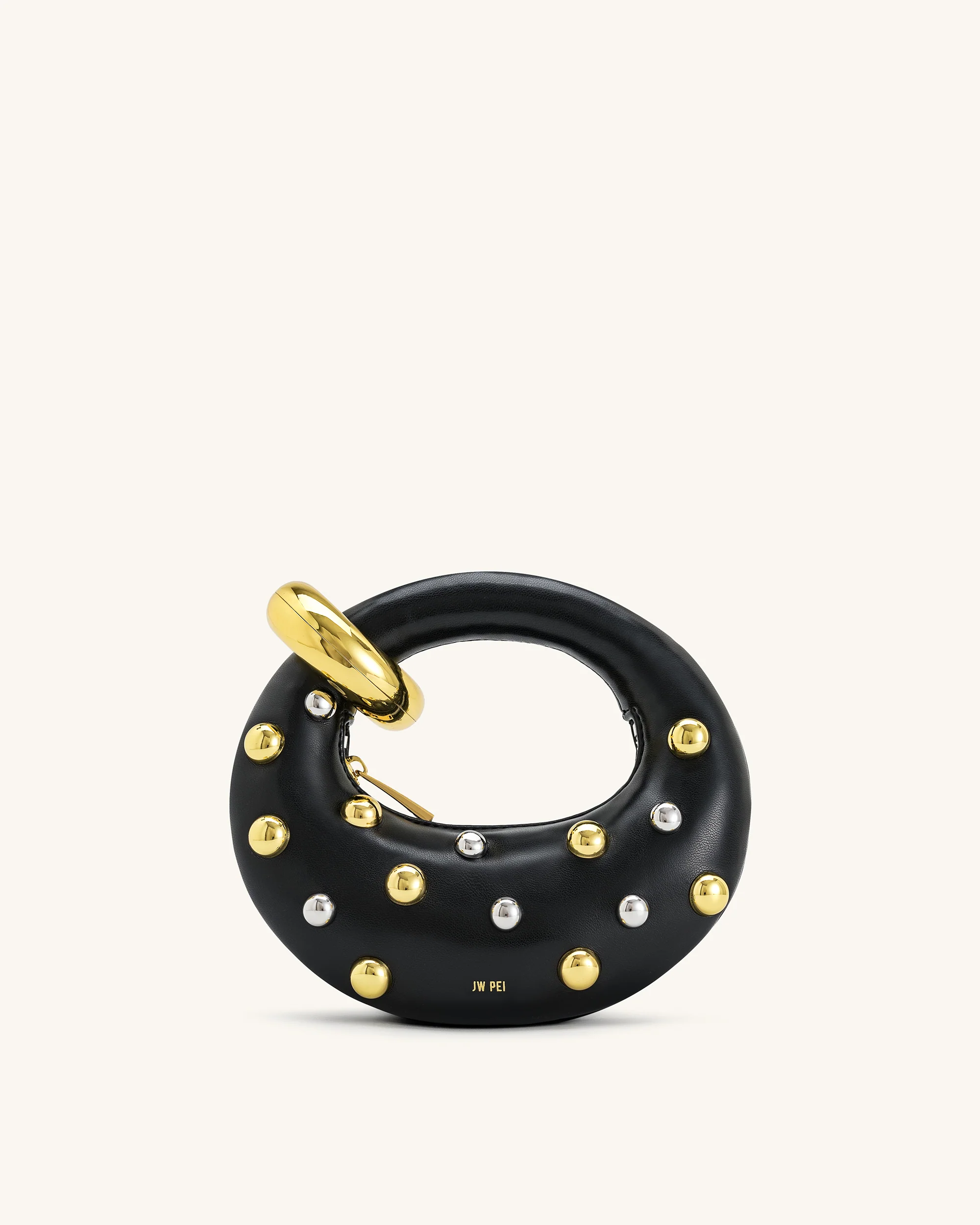 Abacus Mini Handtasche mit Henkel und Nieten - Schwarz