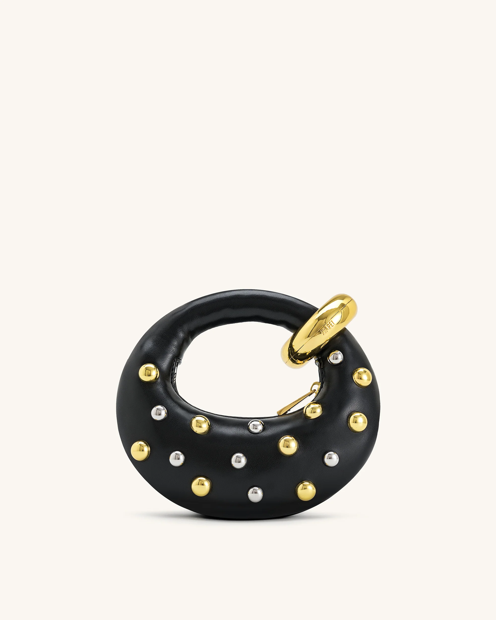 Abacus Mini Handtasche mit Henkel und Nieten - Schwarz - Image 3