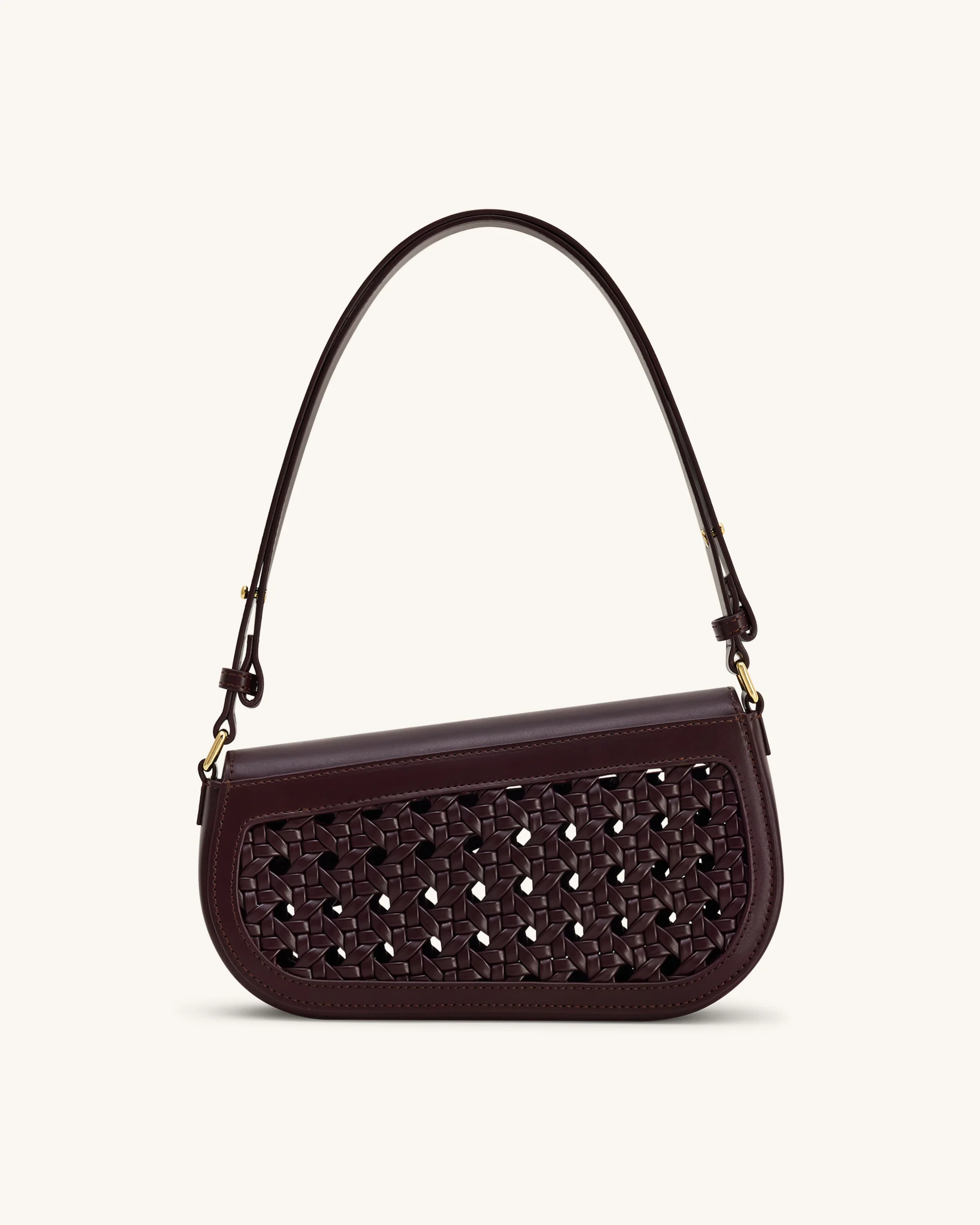 Addisyn Schultertasche mit gewebtem Panel - Bordeaux - Image 3