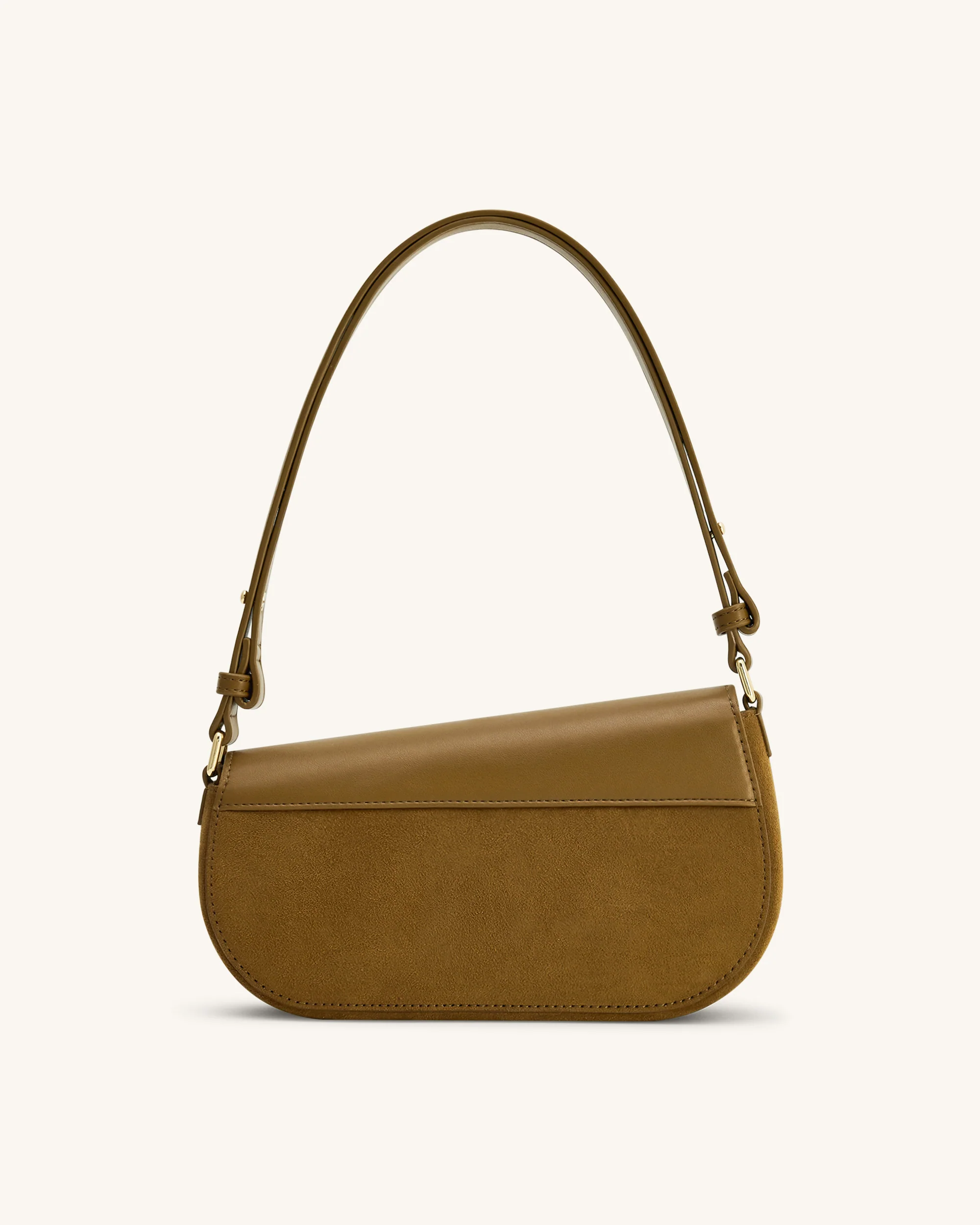 Addisyn Schultertasche mit Veloursleder-Panel - Oliv - Image 2