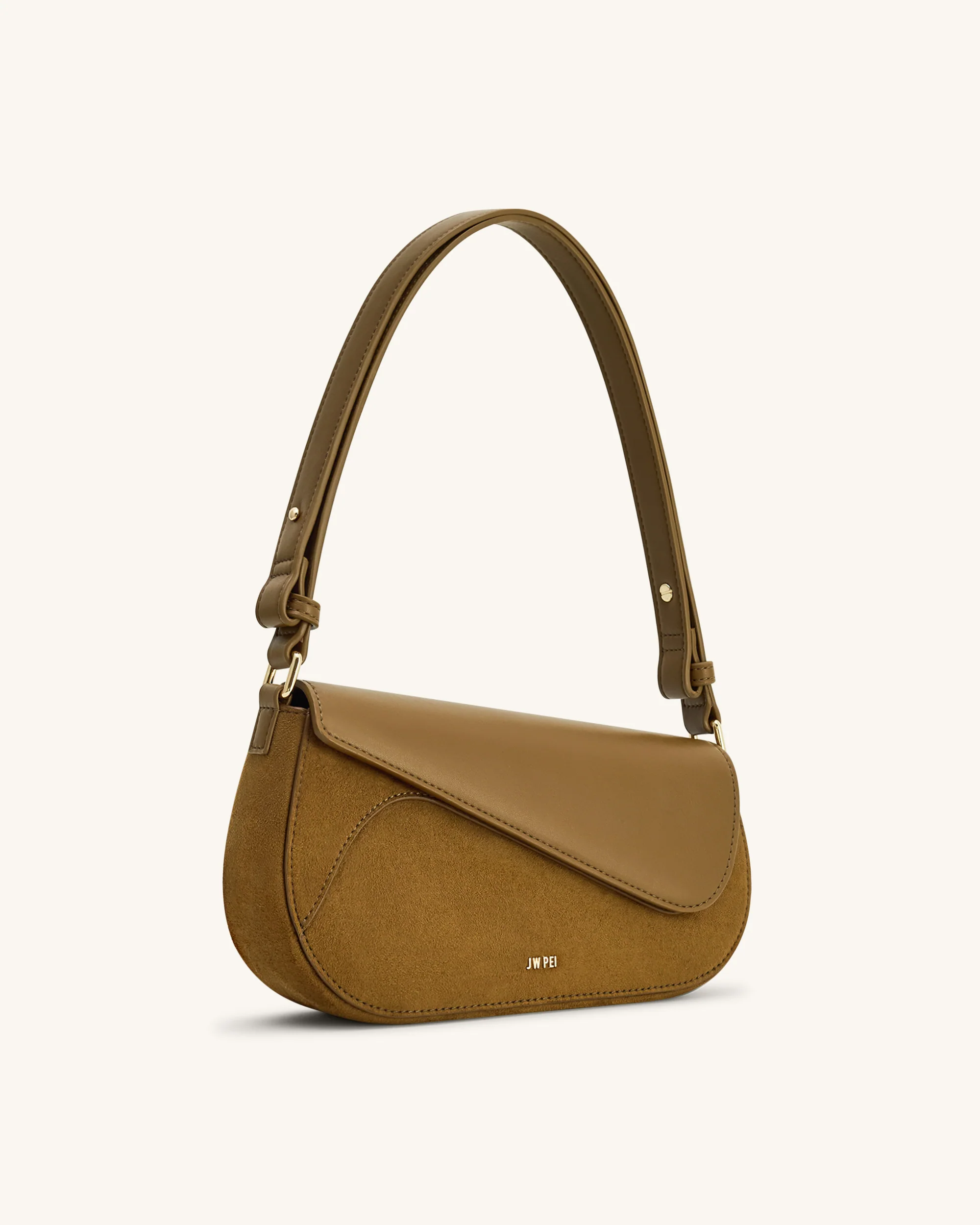 Addisyn Schultertasche mit Veloursleder-Panel - Oliv - Image 3