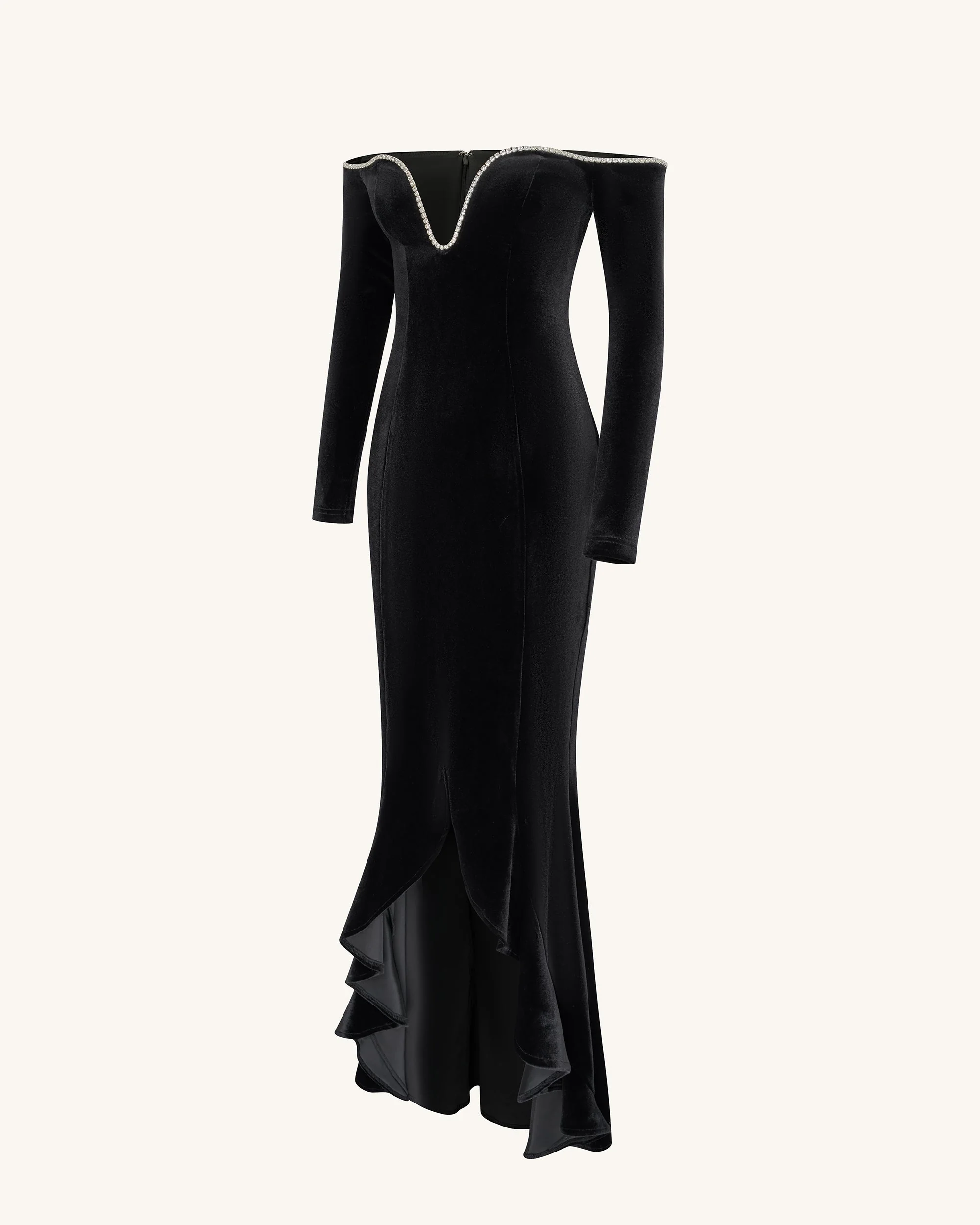 Allison Abendkleid mit schulterfreiem Schnitt - Schwarz - Image 4