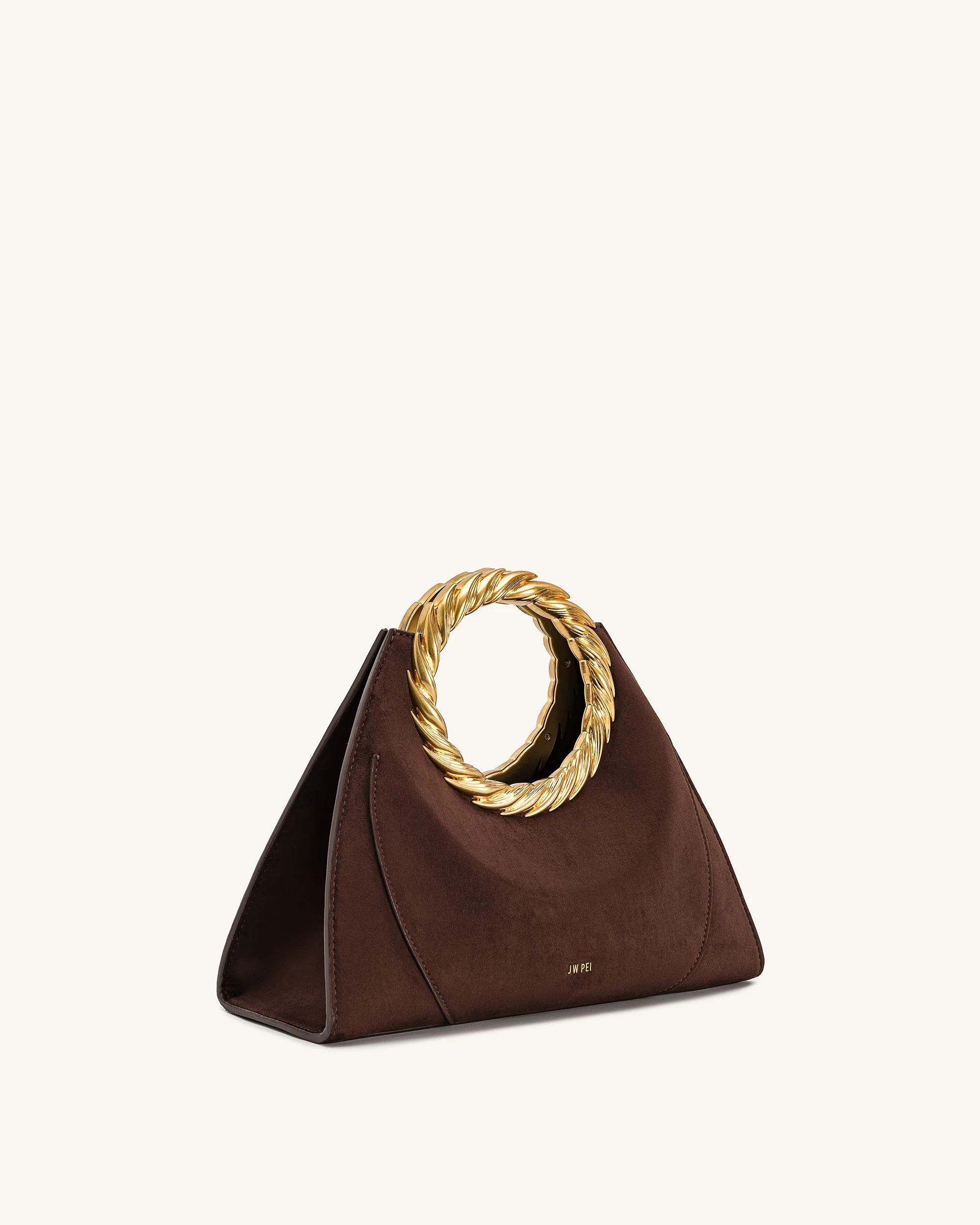 Amiya Blattgriff Kunstleder Skulptur Tasche - Mokkabraun - Image 2