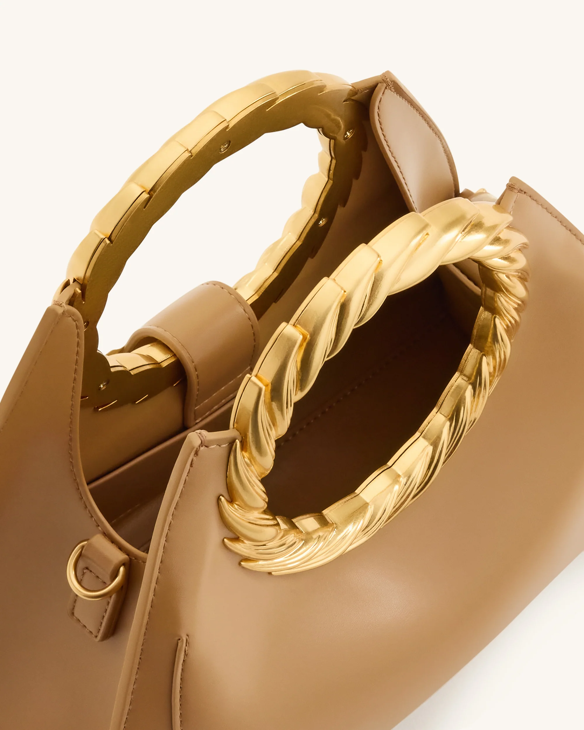 Amiya Skulpturale Tasche mit Blattgriff - Braun - Image 4