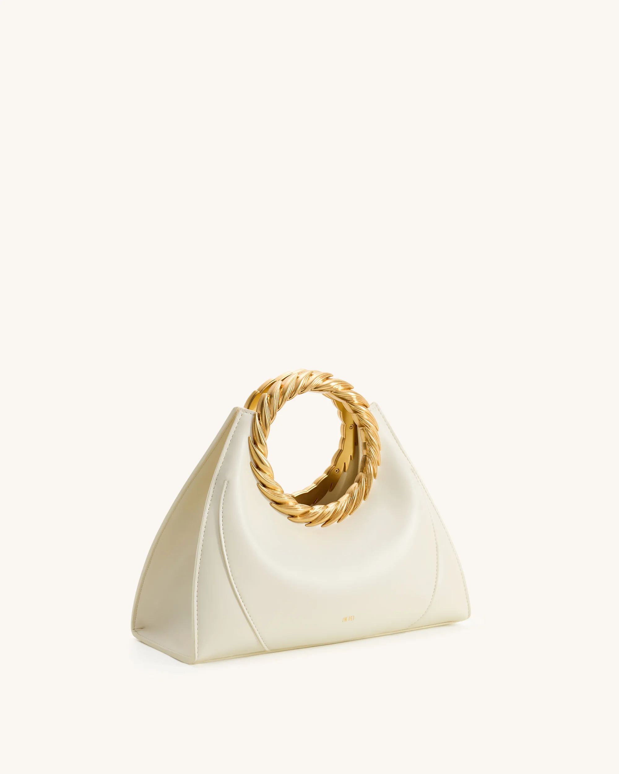 Amiya Skulpturale Tasche mit Blattgriff - Weiß - Image 2