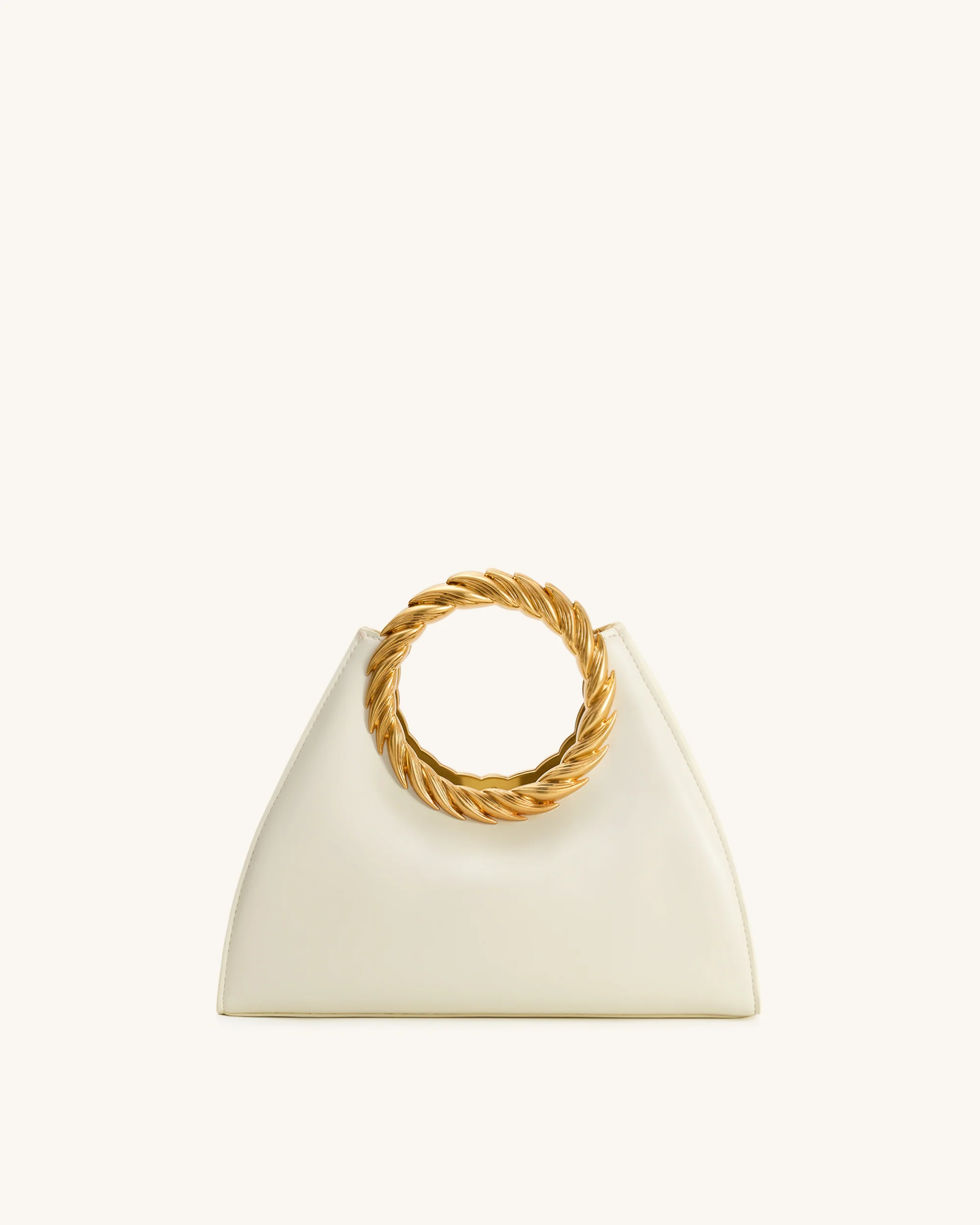 Amiya Skulpturale Tasche mit Blattgriff - Weiß - Image 3