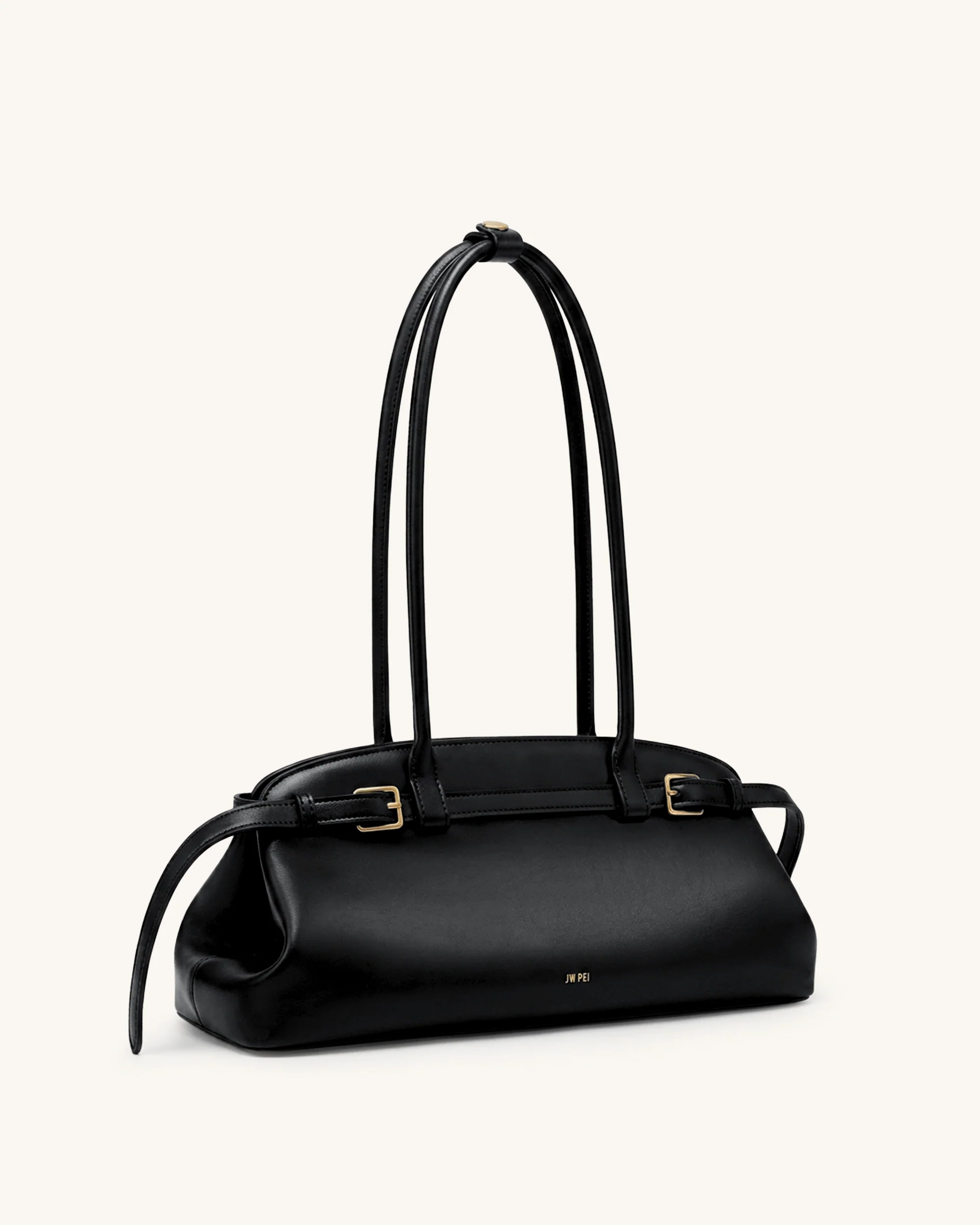 Arden East-West Schultertasche mit Gürteldetail - Schwarz - Image 2