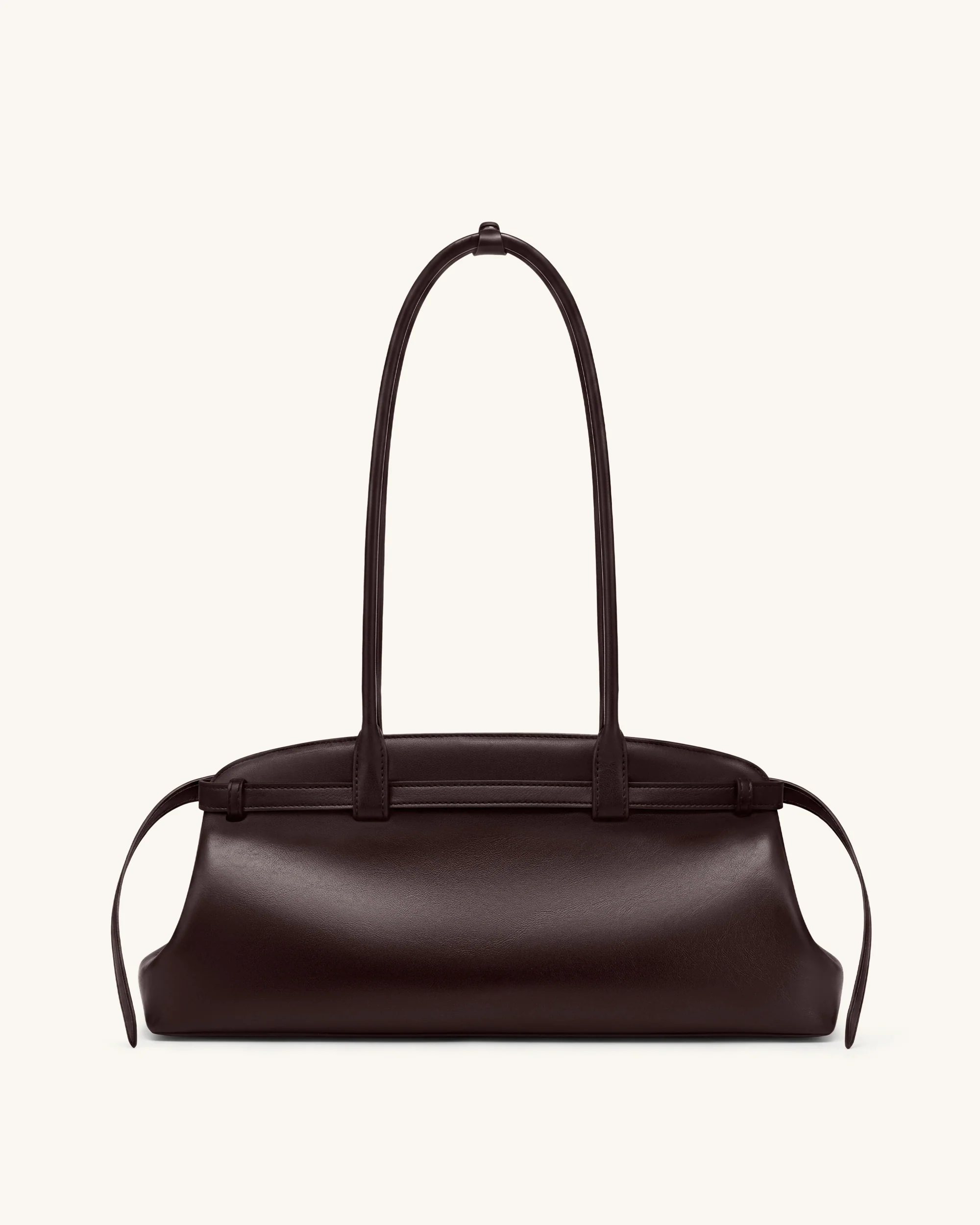 Arden East-West Schultertasche mit Gürteldetail - Dunkelbraun - Image 3