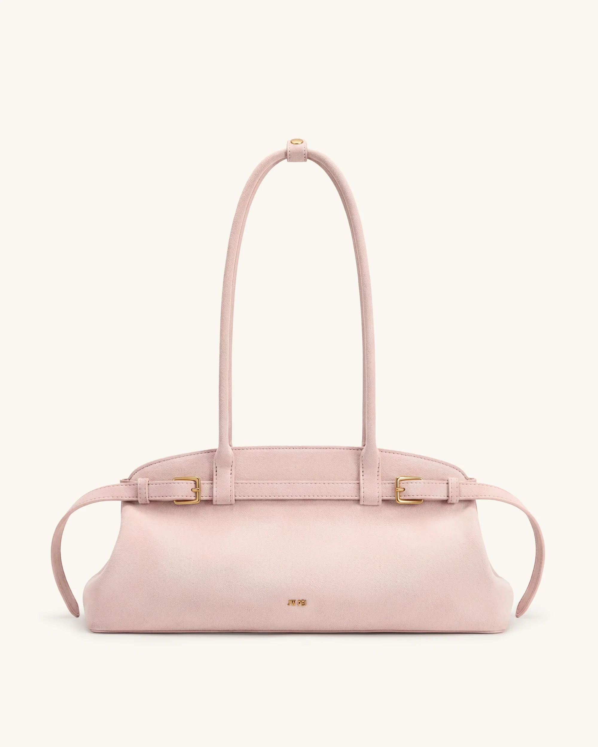 Arden East-West-Schultertasche mit Gürtelschnalle aus Kunstwildleder - Pink