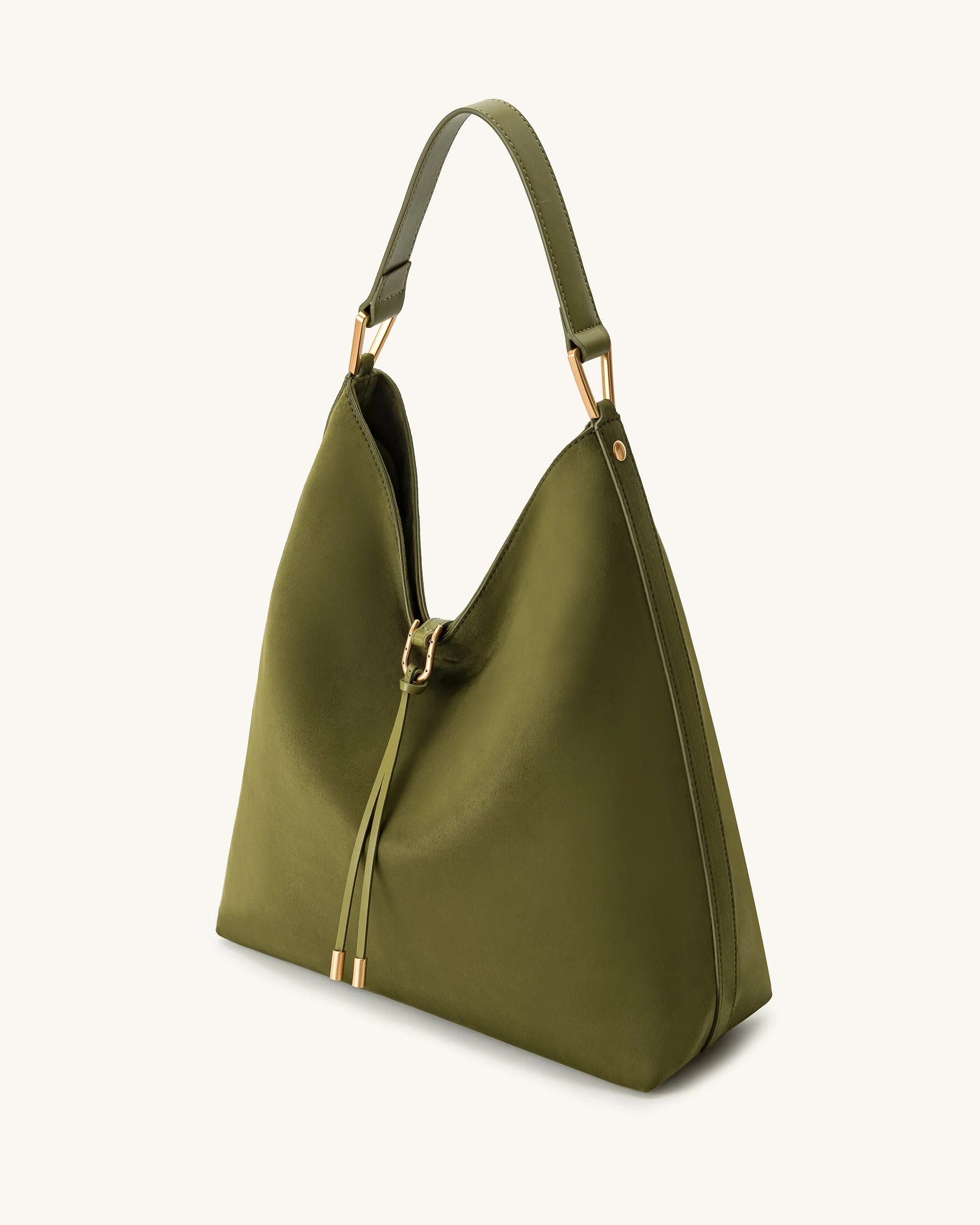 Aria Schultertasche aus Kunstwildleder - Dunkles Olivgrün - Image 3