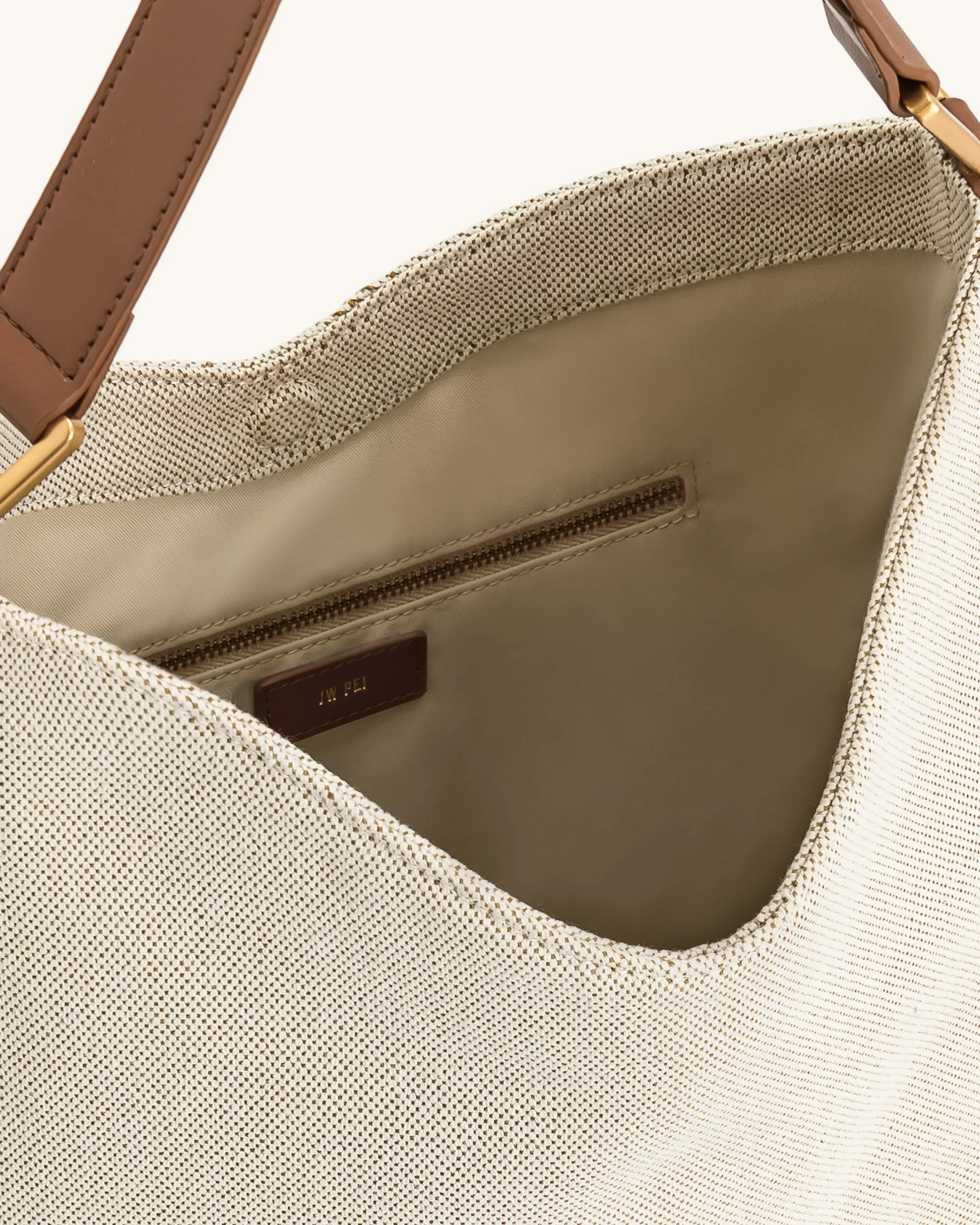 Aria Schultertasche – Braunes Canvas - Image 4
