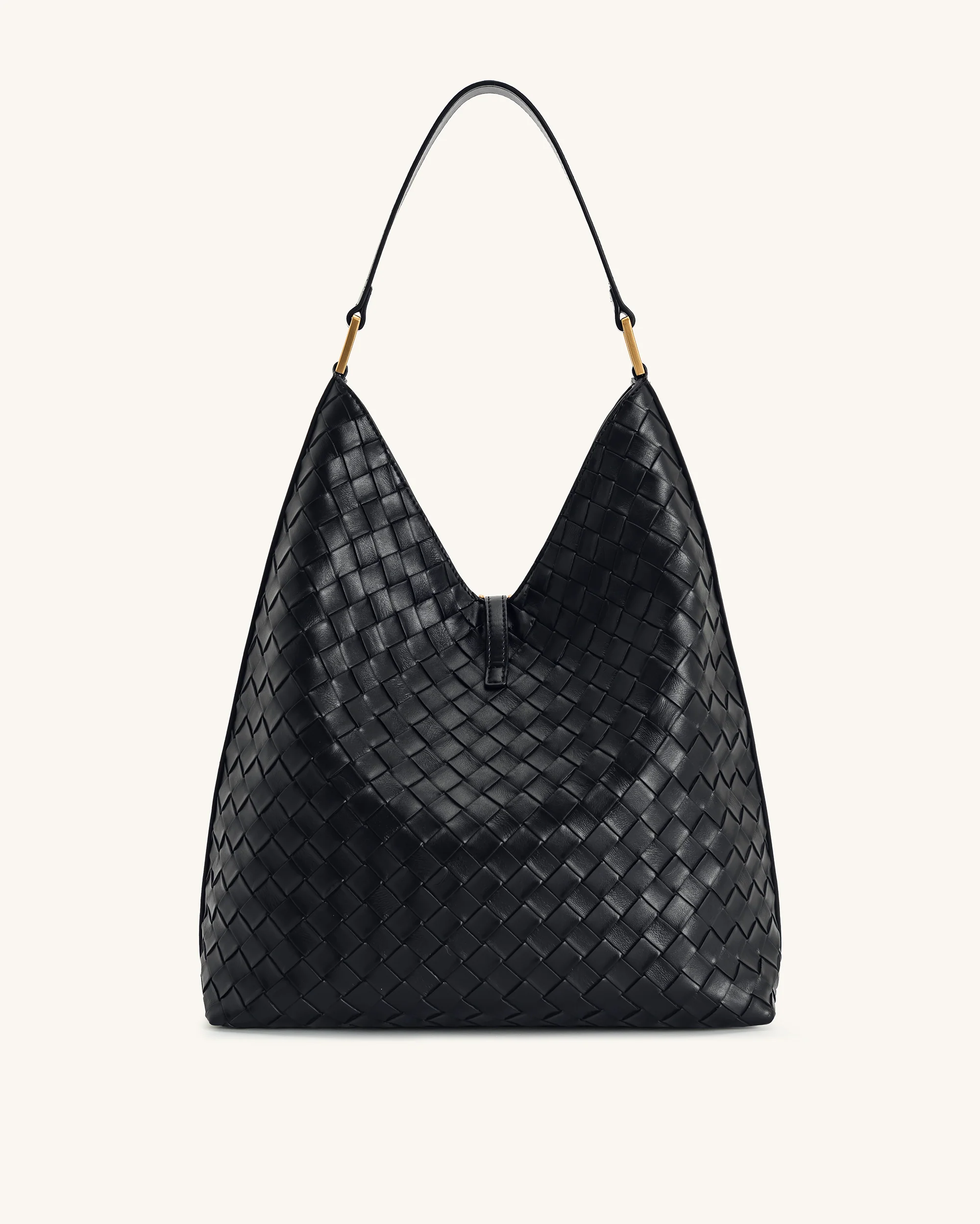 Aria Schultertasche mit gewebter Textur - Schwarz - Image 3