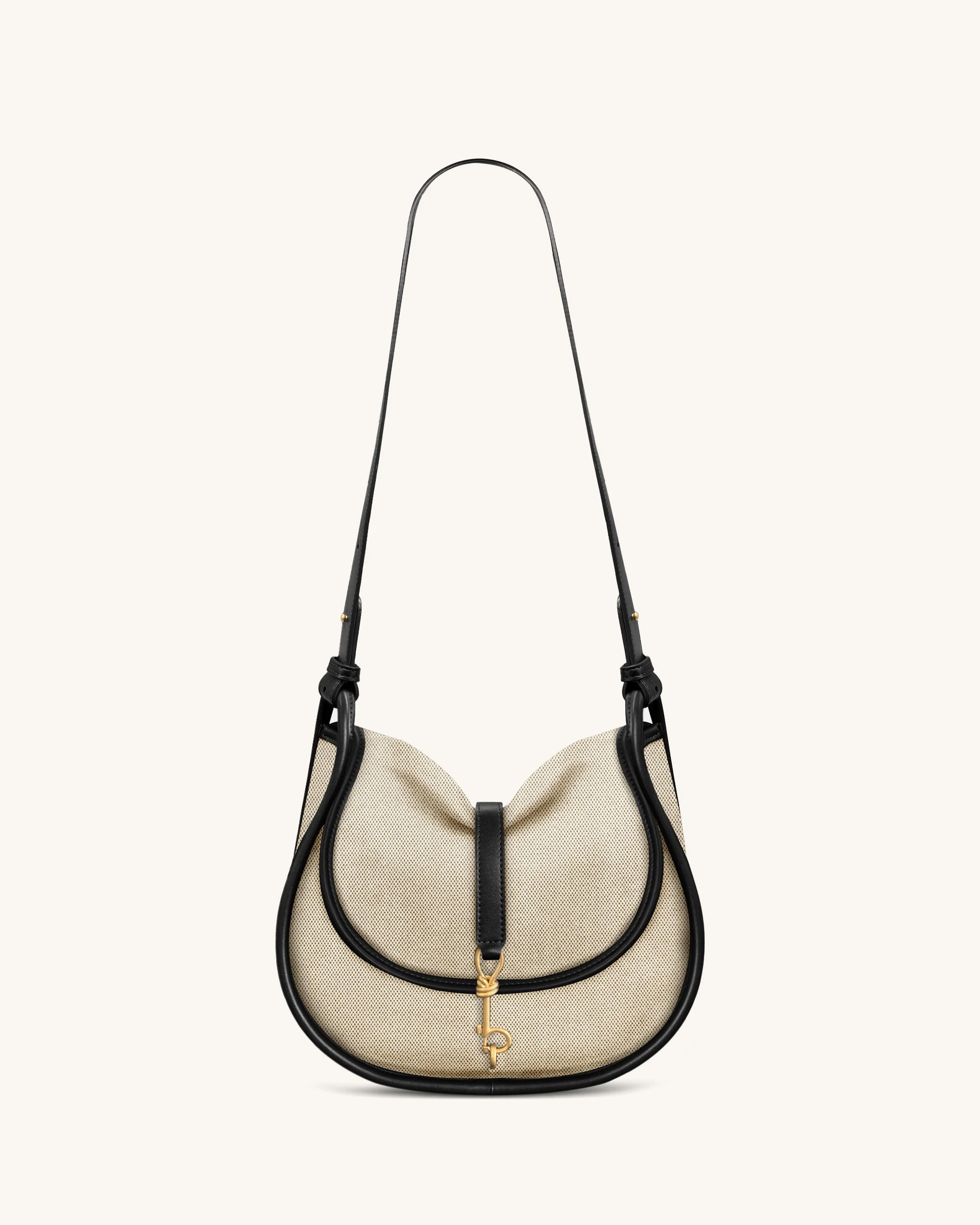 Arla kleine Hobo-Tasche – schwarzer Canvas-Stoff - Image 2
