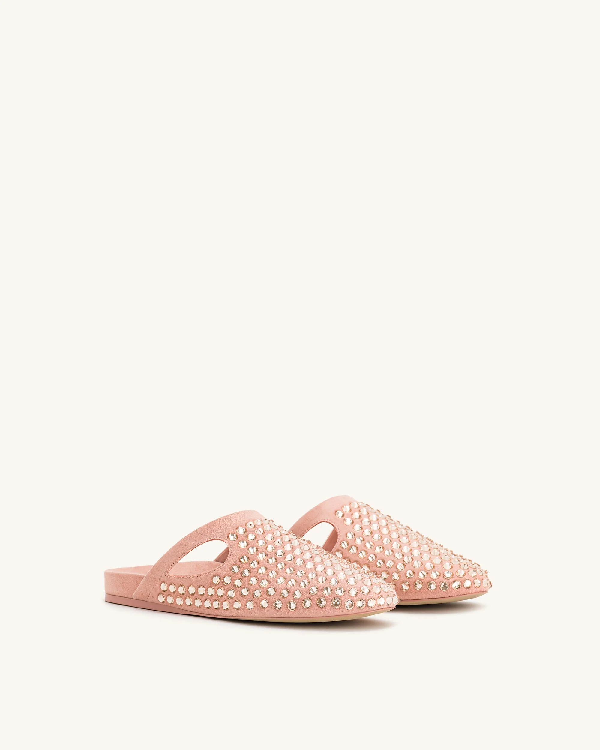Athena Flache Mules mit künstlichen Kristallen - Rosa Beige - Image 2