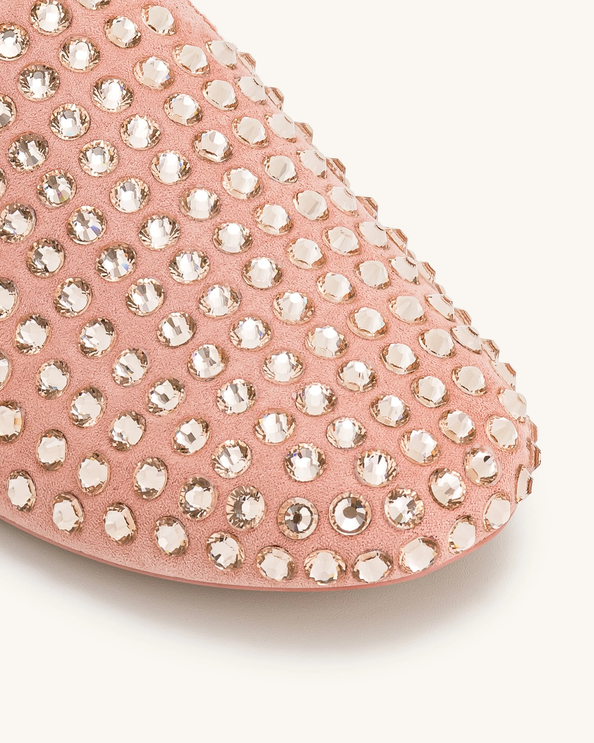 Athena Flache Mules mit künstlichen Kristallen - Rosa Beige - Image 4