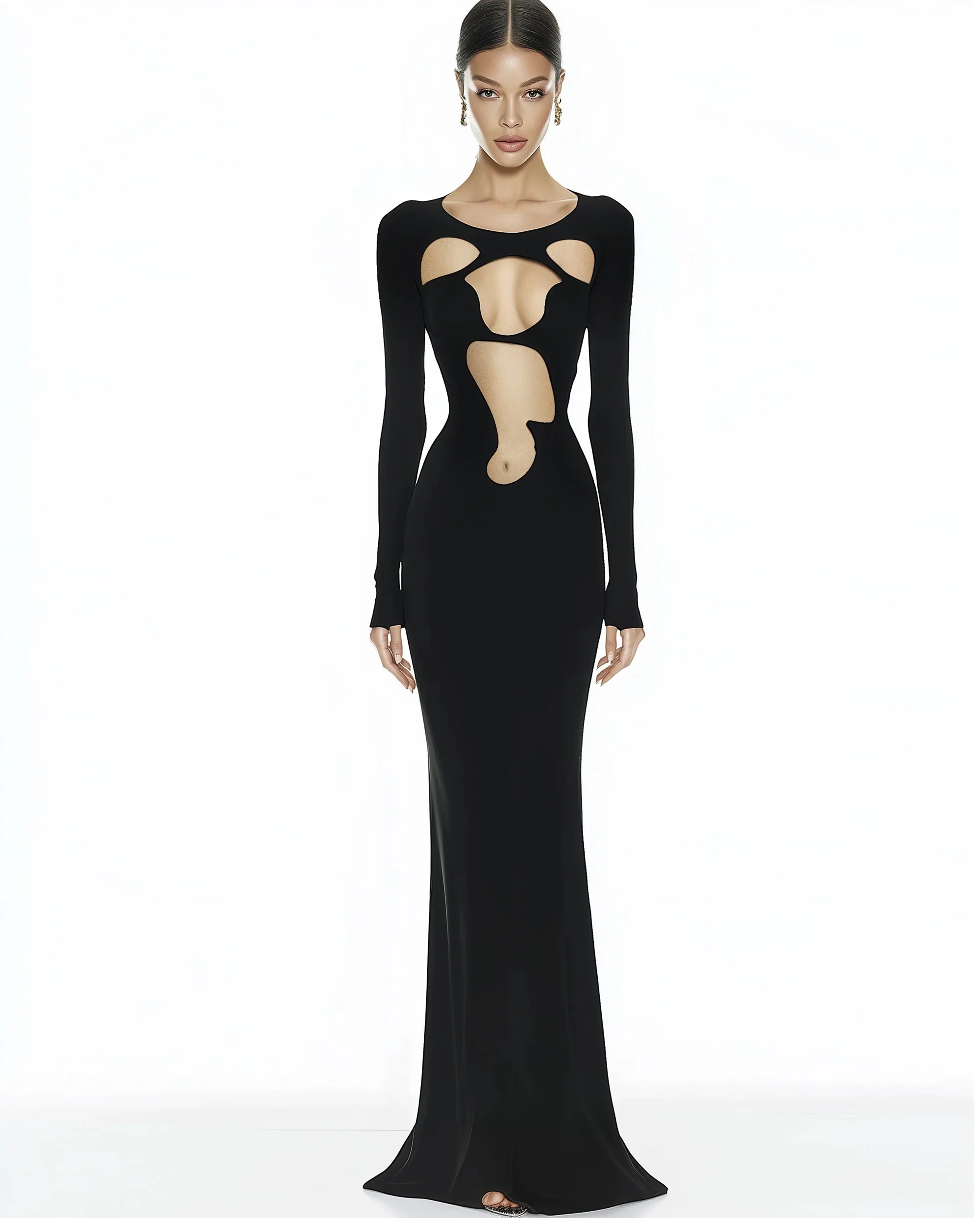 Ava Cutout Bodycon Kleid - Schwarz - Image 5