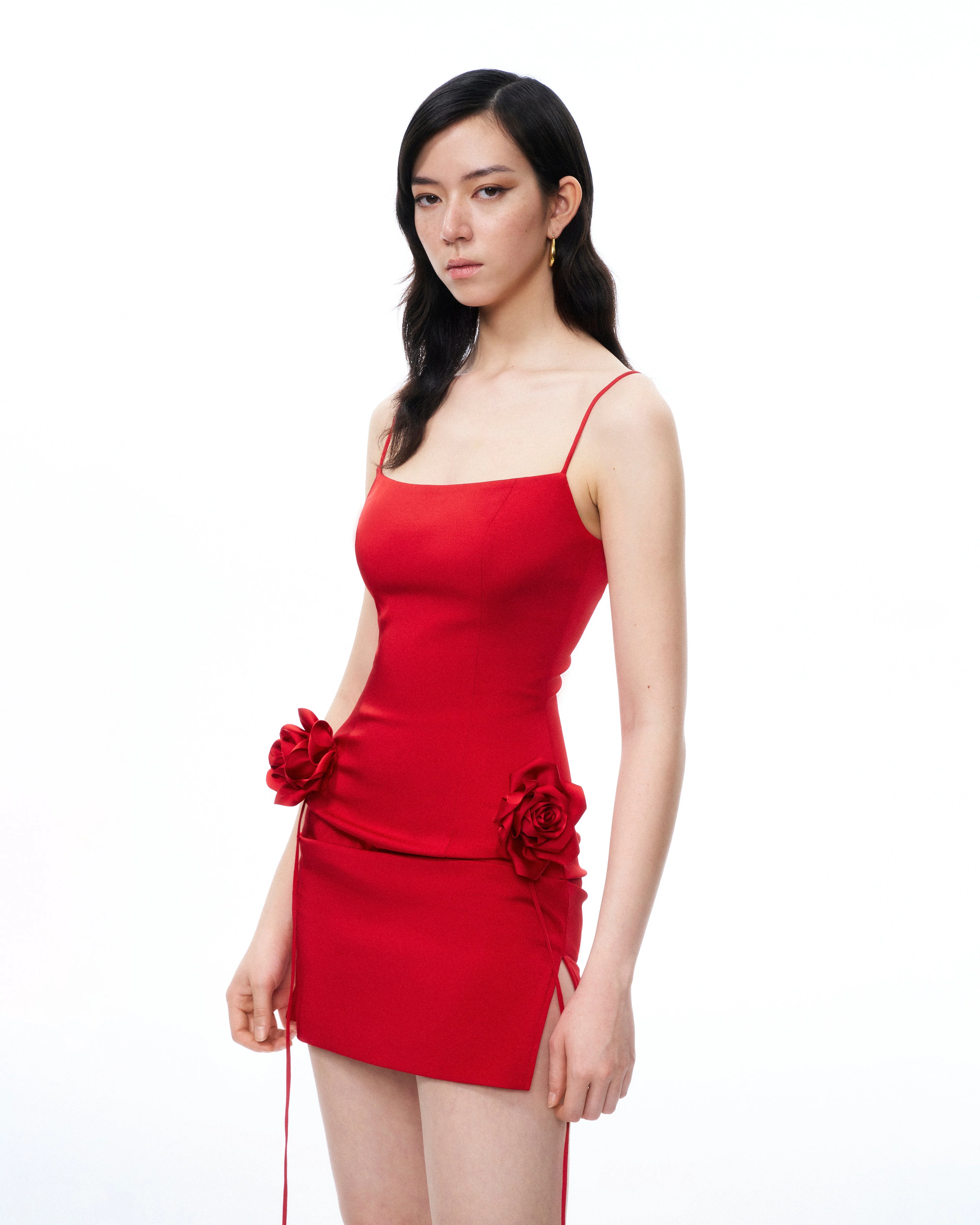 Bellamy 3D-Minikleid mit Blumenmuster – Rot - Image 5