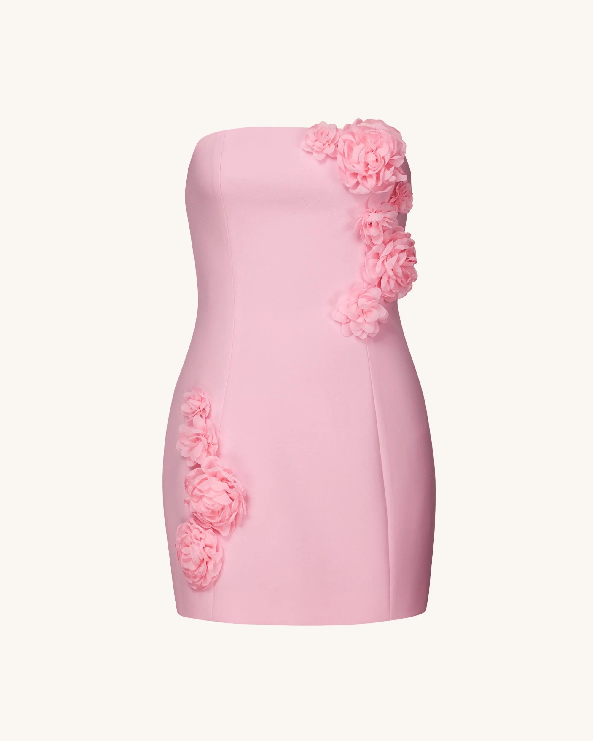 Blossoming Elegance Schulterfreies Kleid – Rosa - Image 2