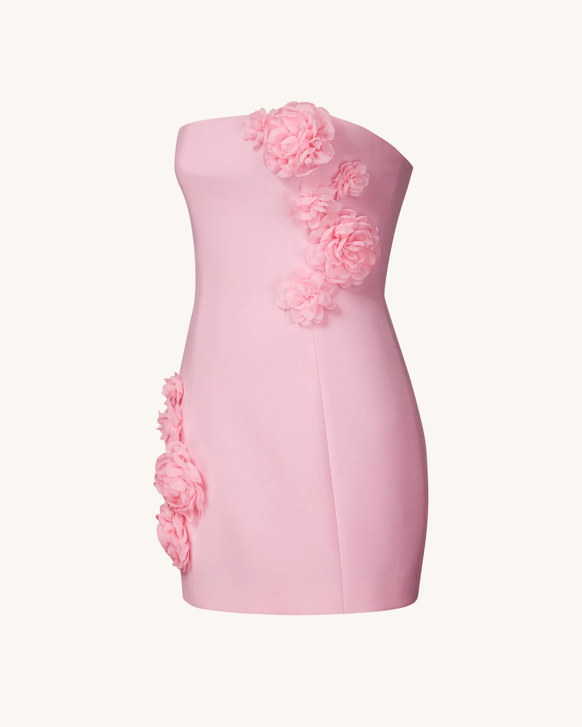 Blossoming Elegance Schulterfreies Kleid – Rosa - Image 3