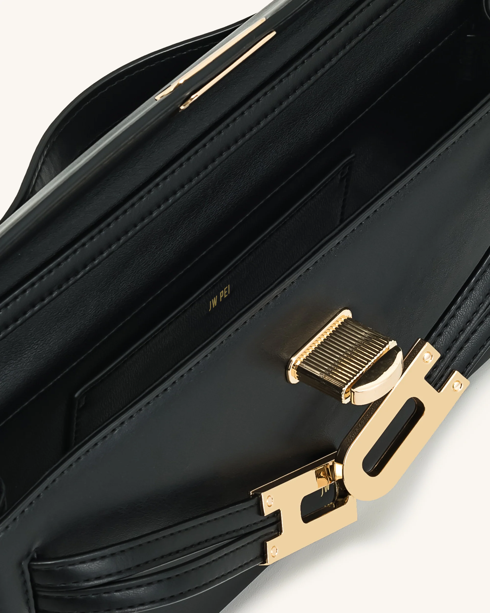 Bria Strukturierte Tasche mit oberem Griff – Schwarz - Image 5