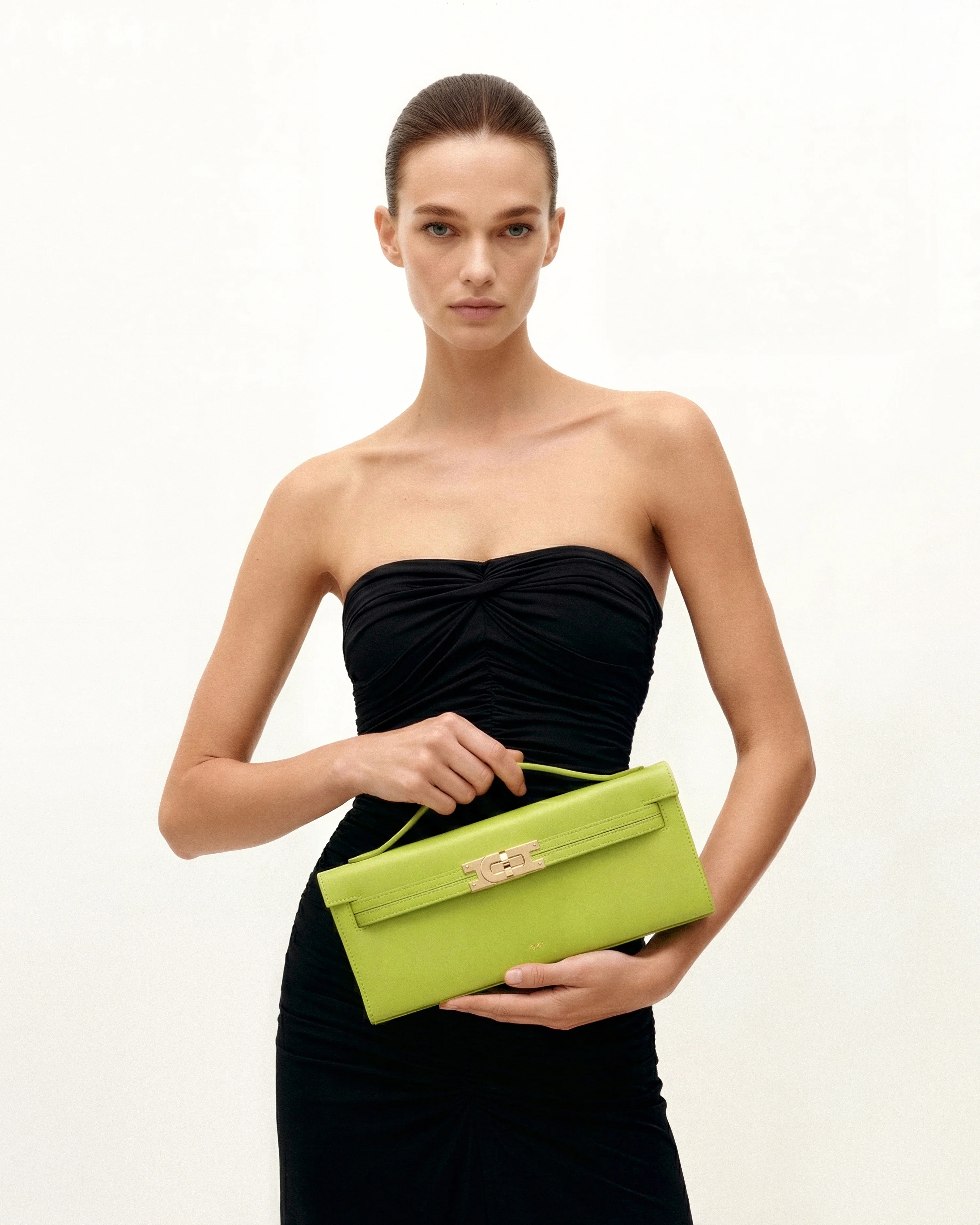 Bria Strukturierte Tasche mit oberem Griff – Grün - Image 2