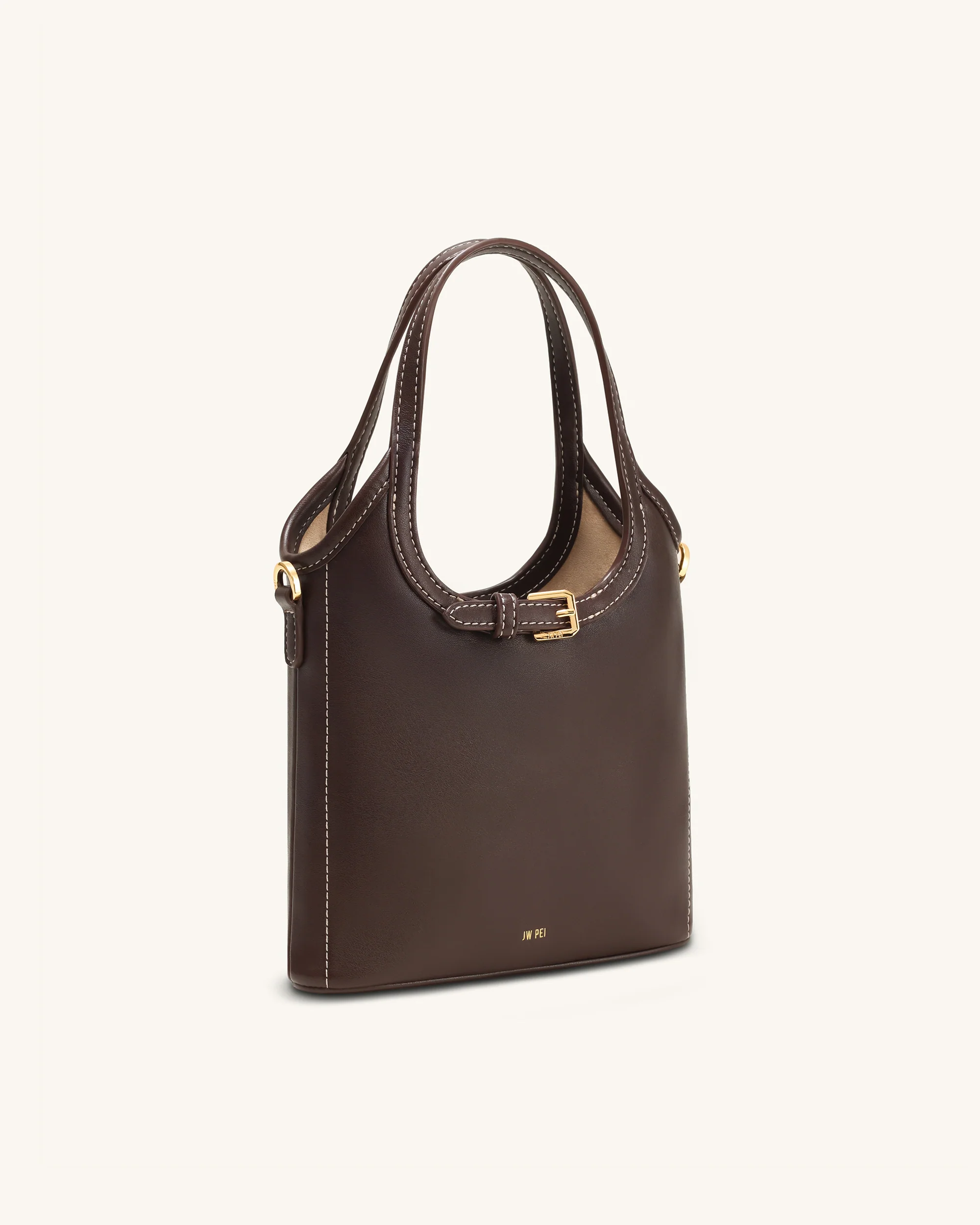 Brooke Mini-Henkeltasche mit Gürteldetails und Verzierungen - Dunkelbraun - Image 2