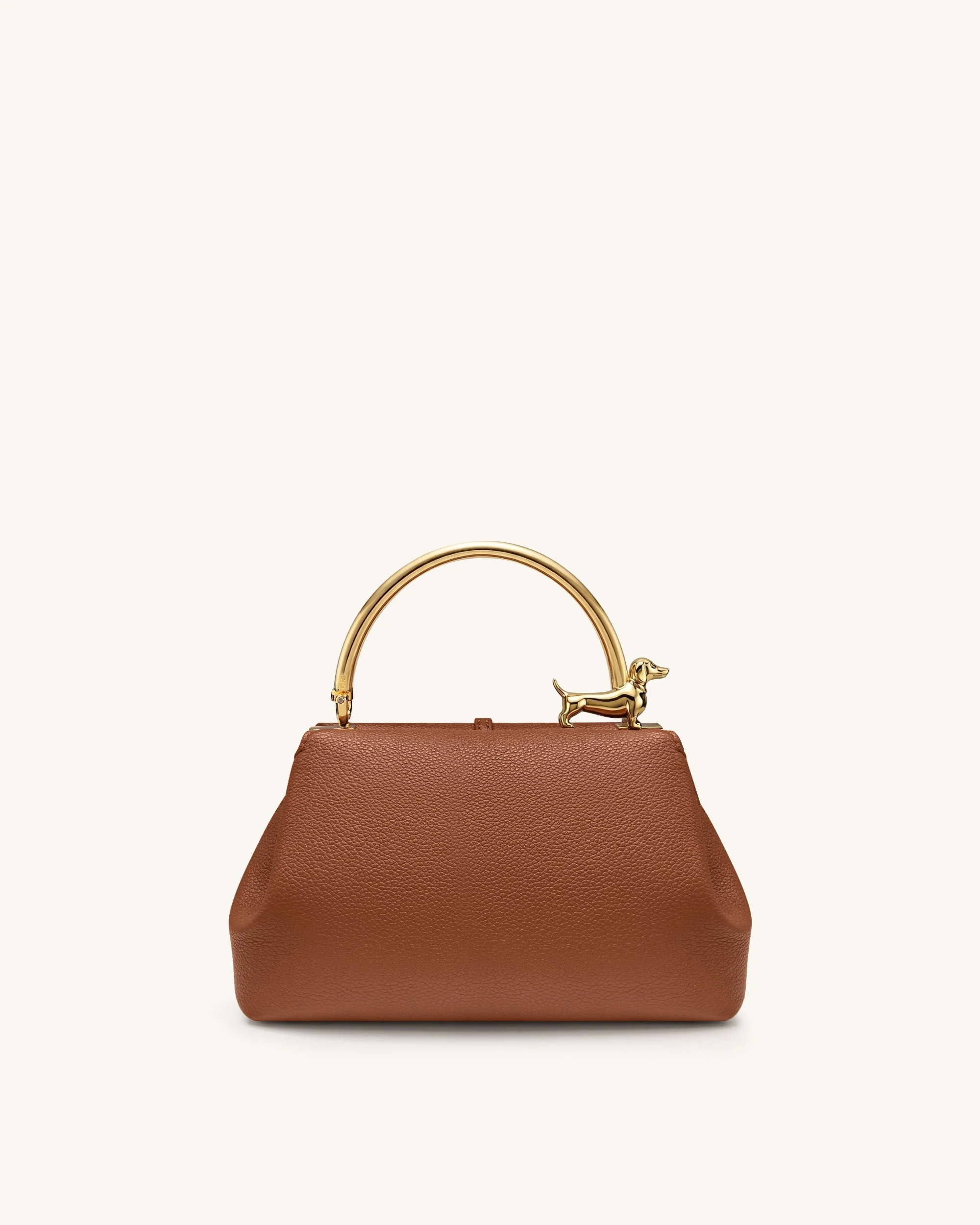 Bruna Dackel-Metallgriff-Henkeltasche - Braun - Image 3