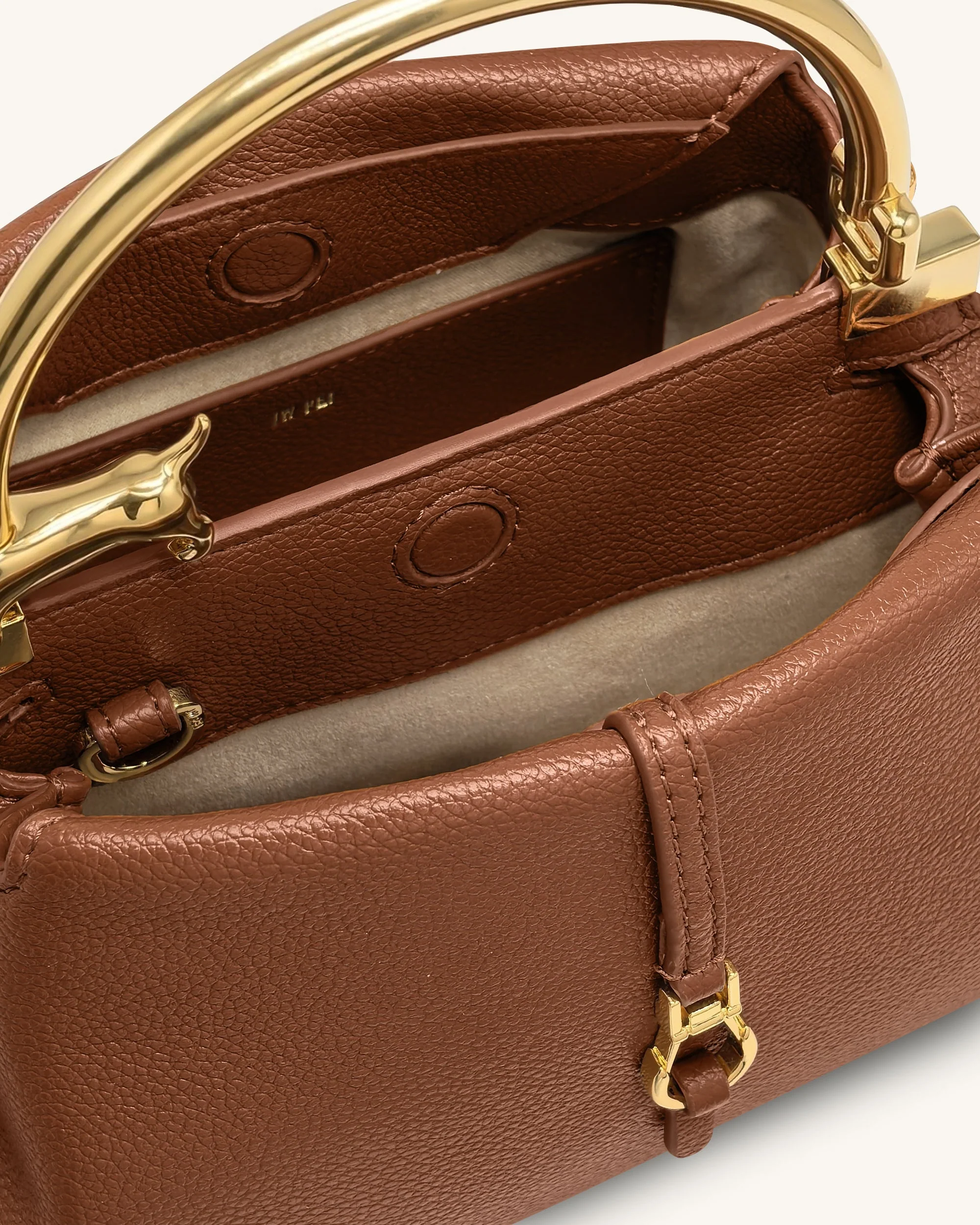 Bruna Dackel-Metallgriff-Henkeltasche - Braun - Image 4