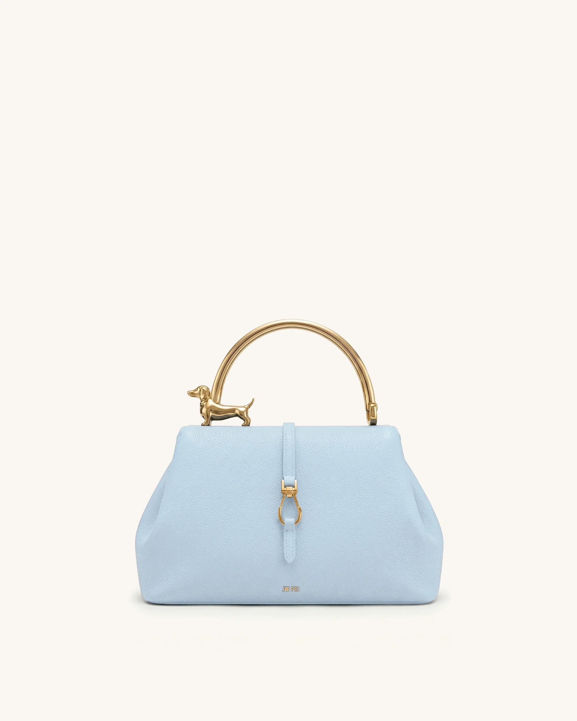 Bruna Dackel-Metallgriff Henkeltasche - Hellblau