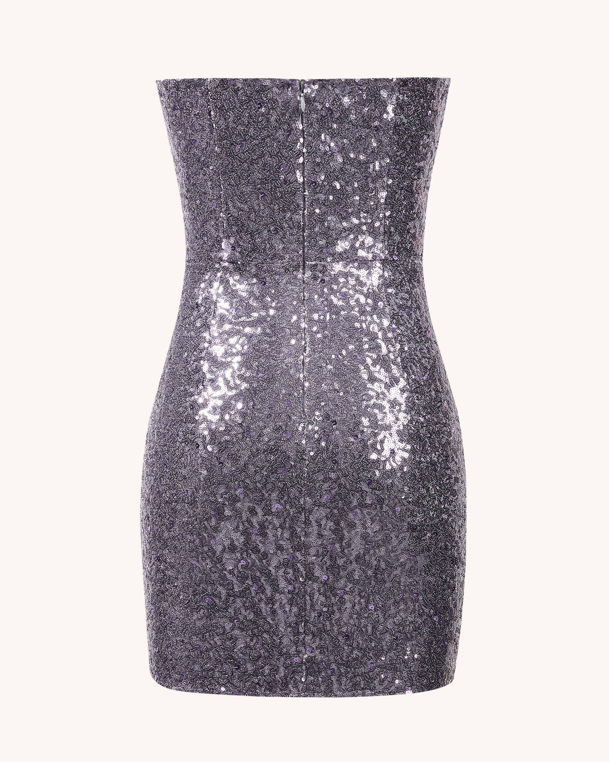 Brynlee Purple Pailletten Strapless Minikleid - Lila - Image 3