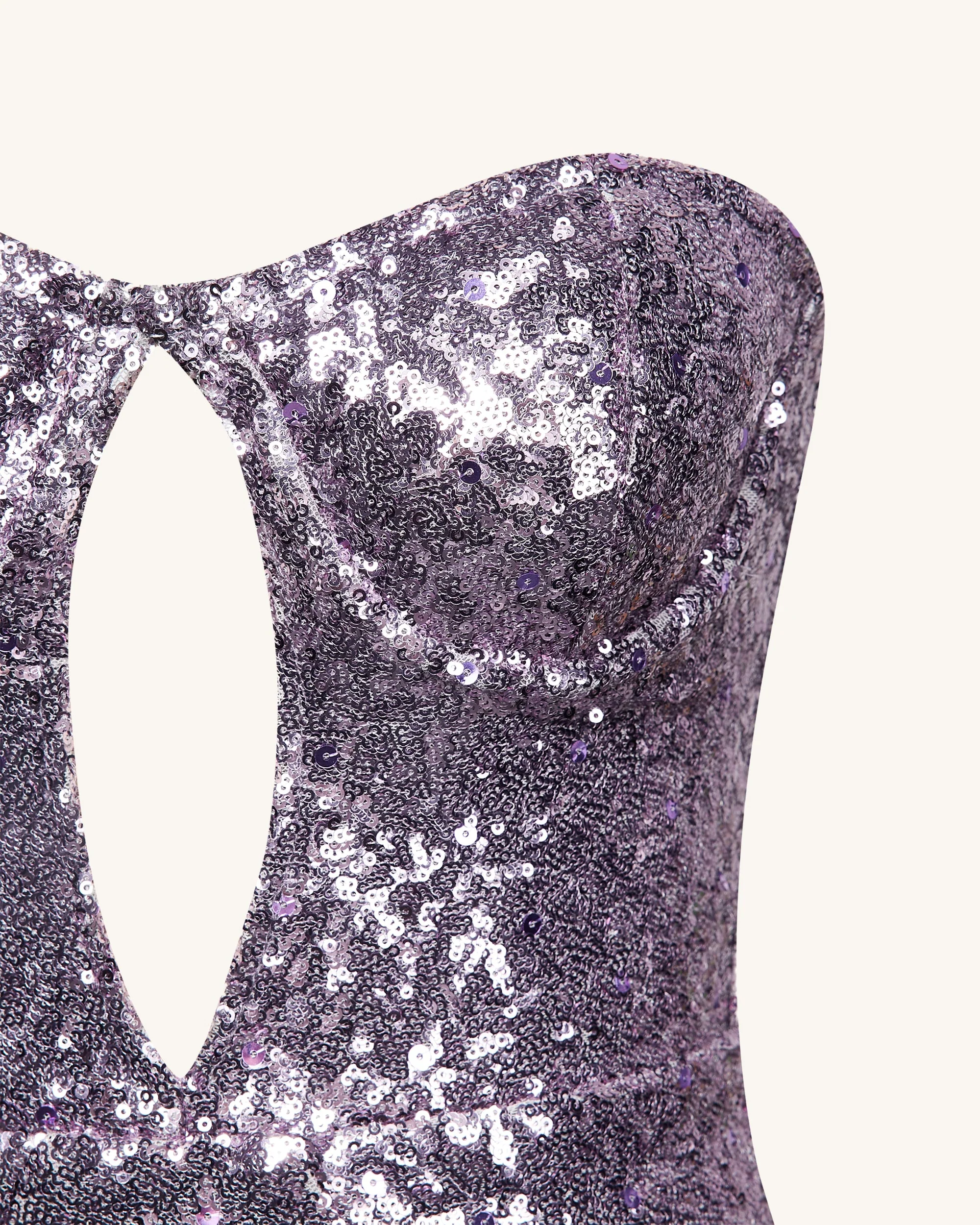 Brynlee Purple Pailletten Strapless Minikleid - Lila - Image 4