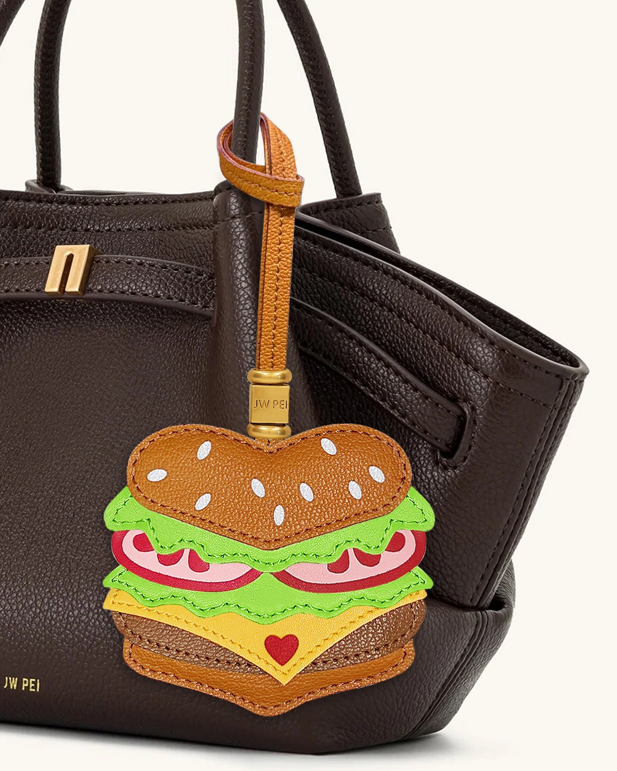 Burger Bag Charm - Braun - Image 2