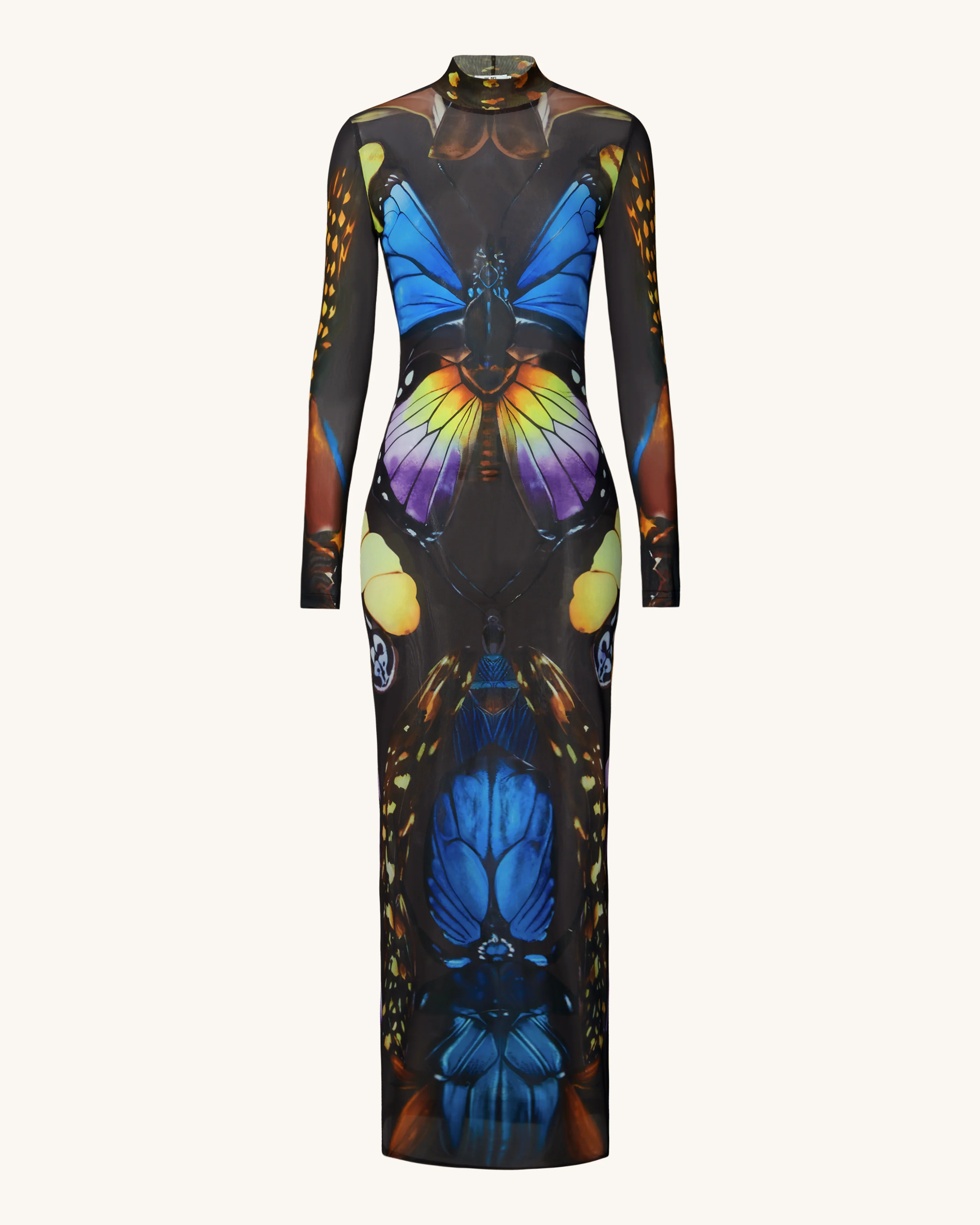Schmetterlings-Mesh-Maxikleid – Mehrfarbig - Image 2
