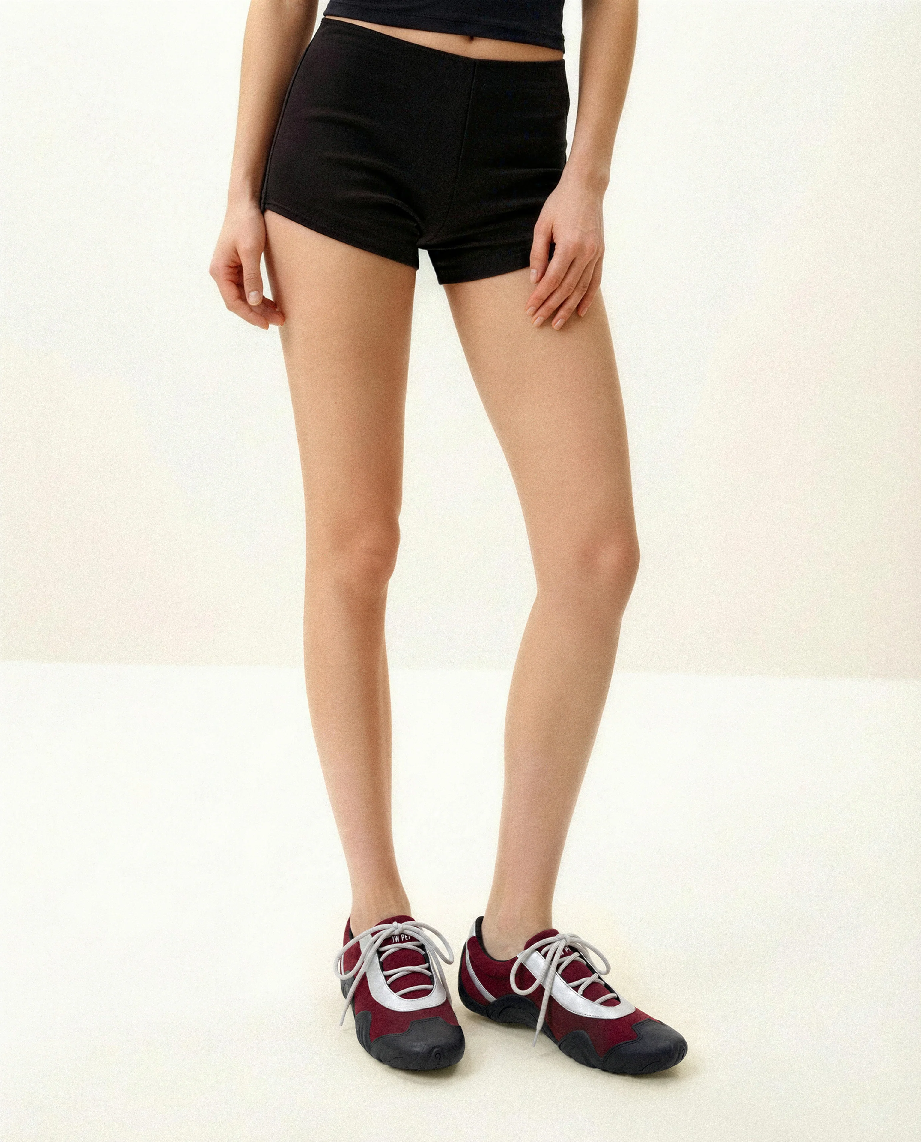 Caitlin Kunstwildleder-Schnürballerina-Sneaker - Bordeaux & Hellgrau - Image 2
