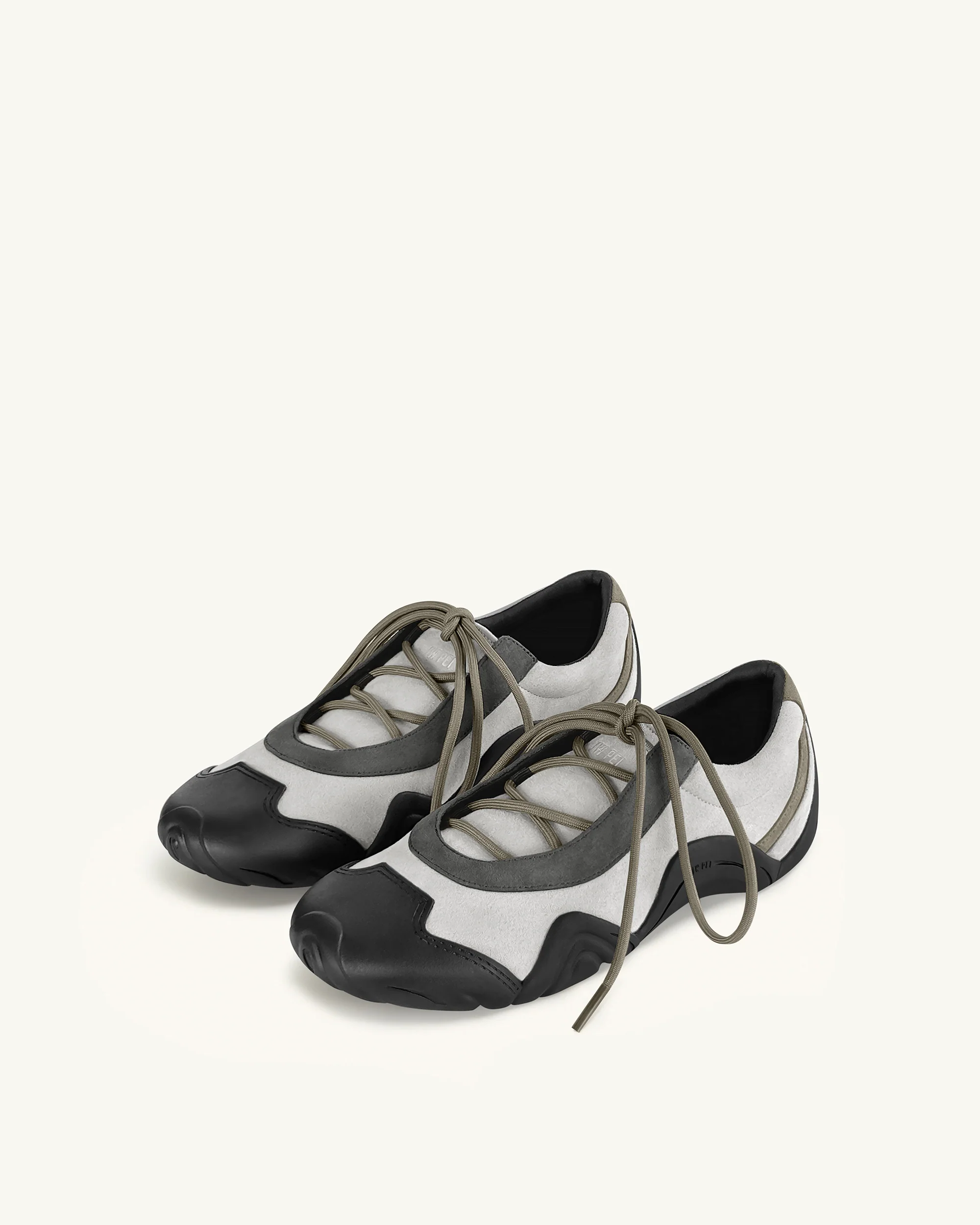 Caitlin Kunstwildleder-Schnürballerina-Sneaker - Grau-Mix - Image 2
