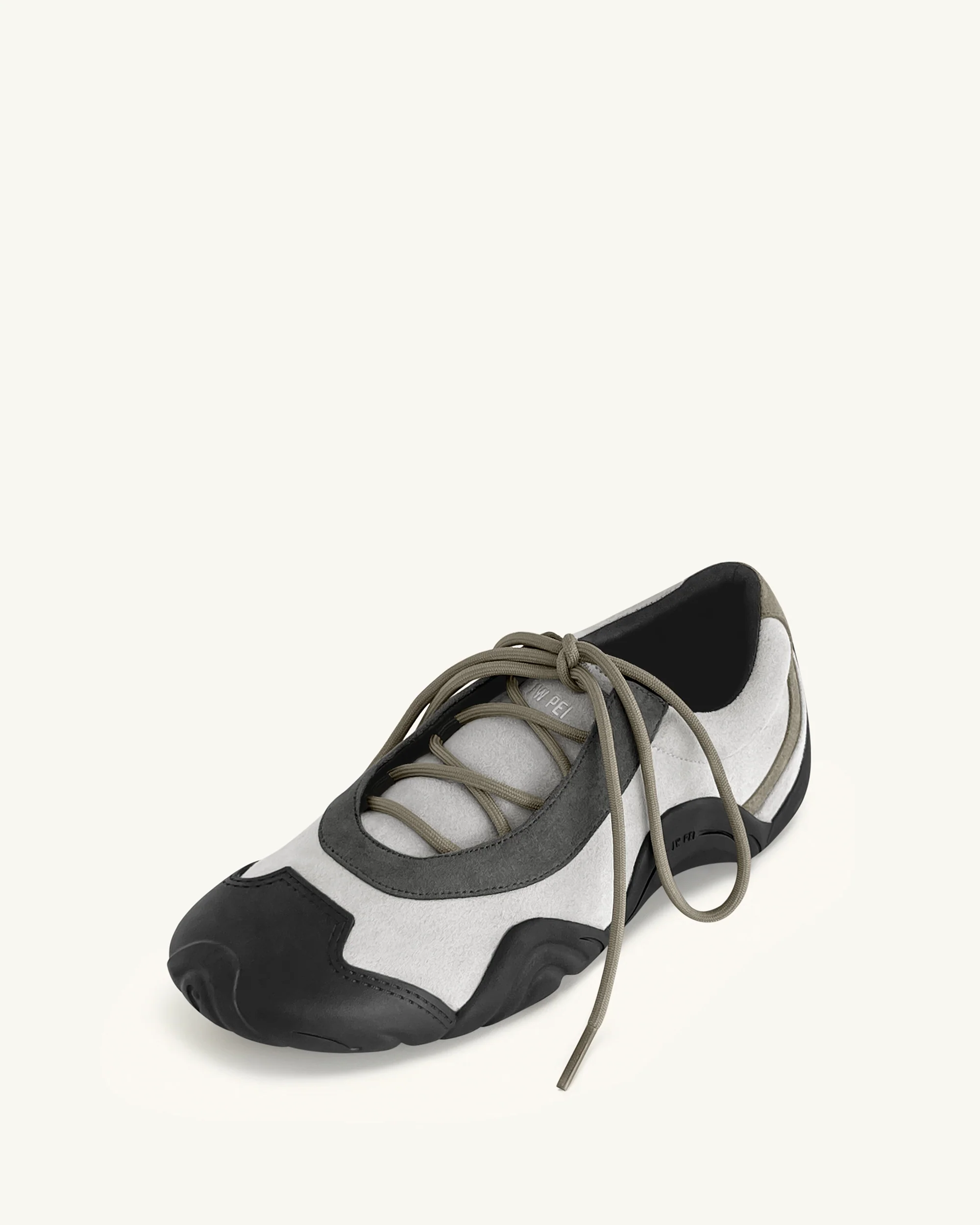 Caitlin Kunstwildleder-Schnürballerina-Sneaker - Grau-Mix - Image 3