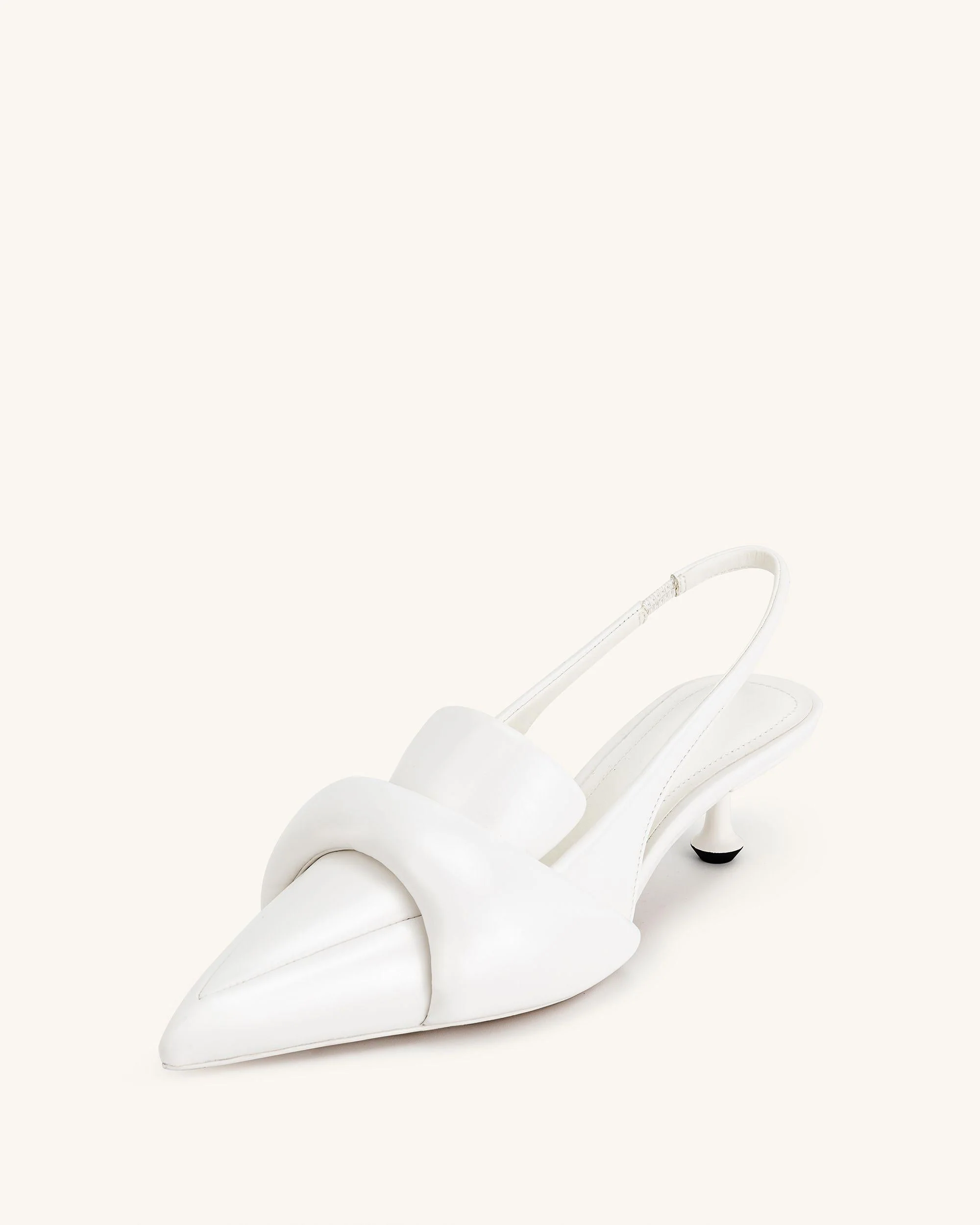 Carla Weiche Gepolsterte Kitten-Heel-Pumps - Weiß - Image 6