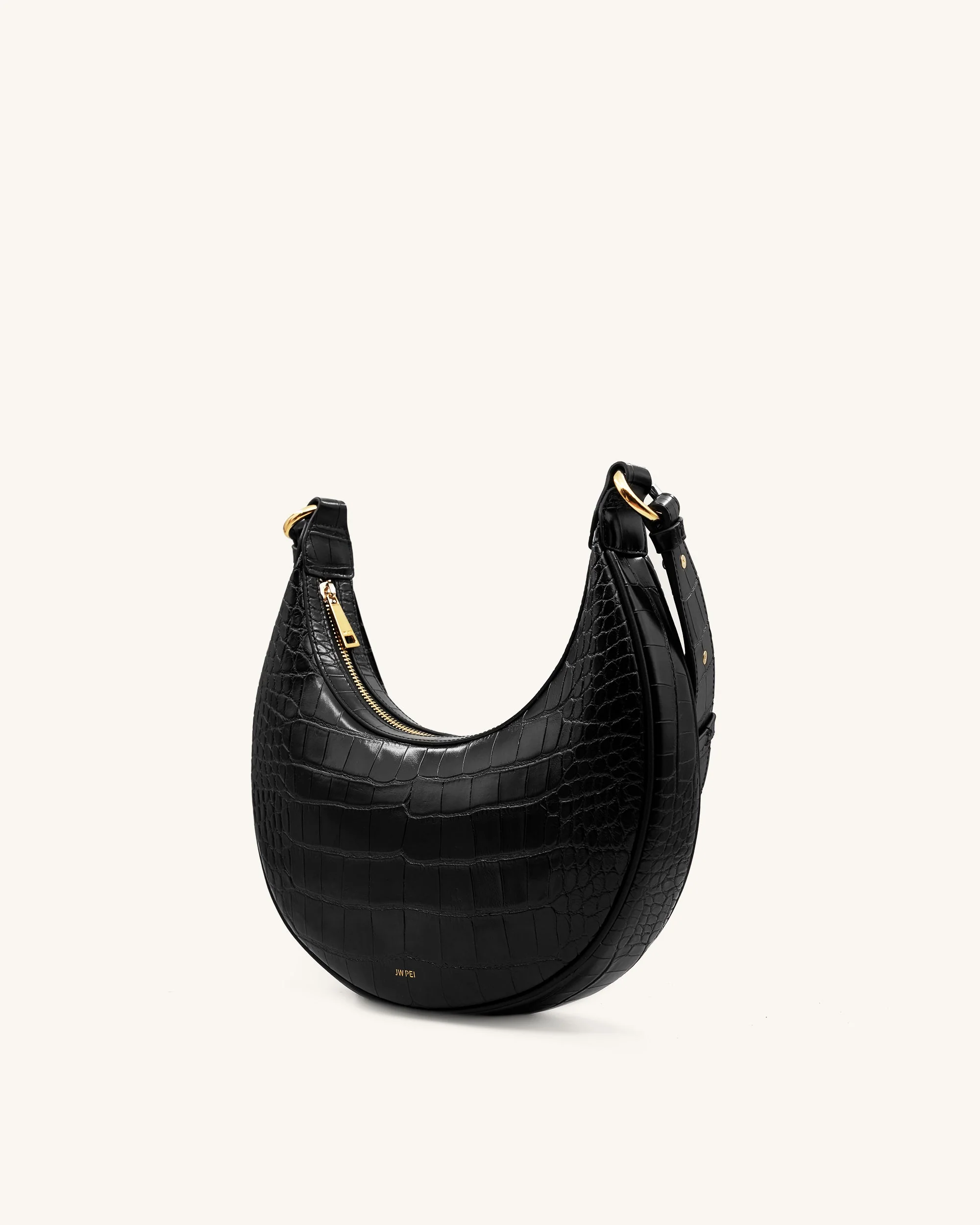 Carly Saddle Tasche - Krokodilprägung in schwarz - Image 2