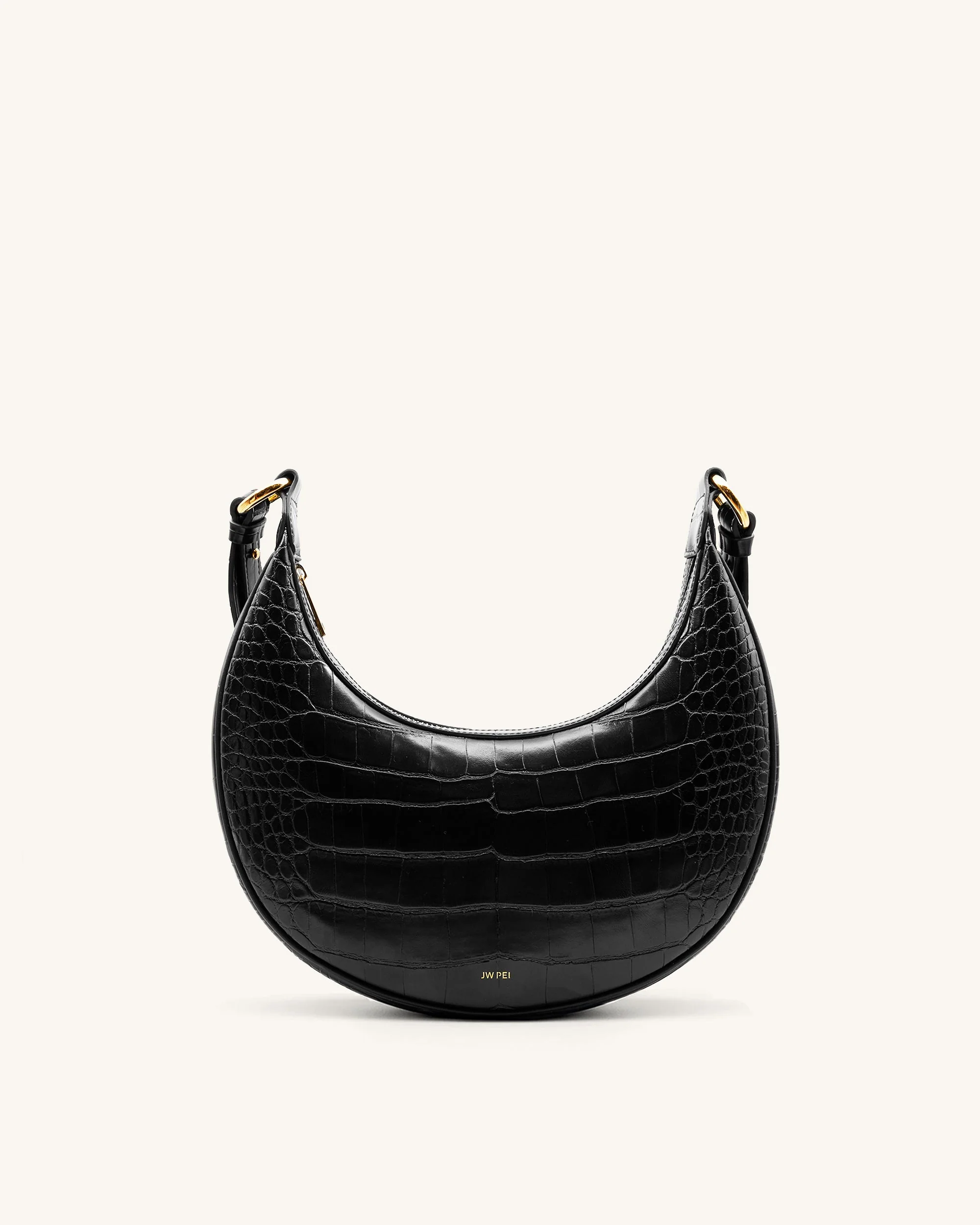 Carly Saddle Tasche - Krokodilprägung in schwarz - Image 3
