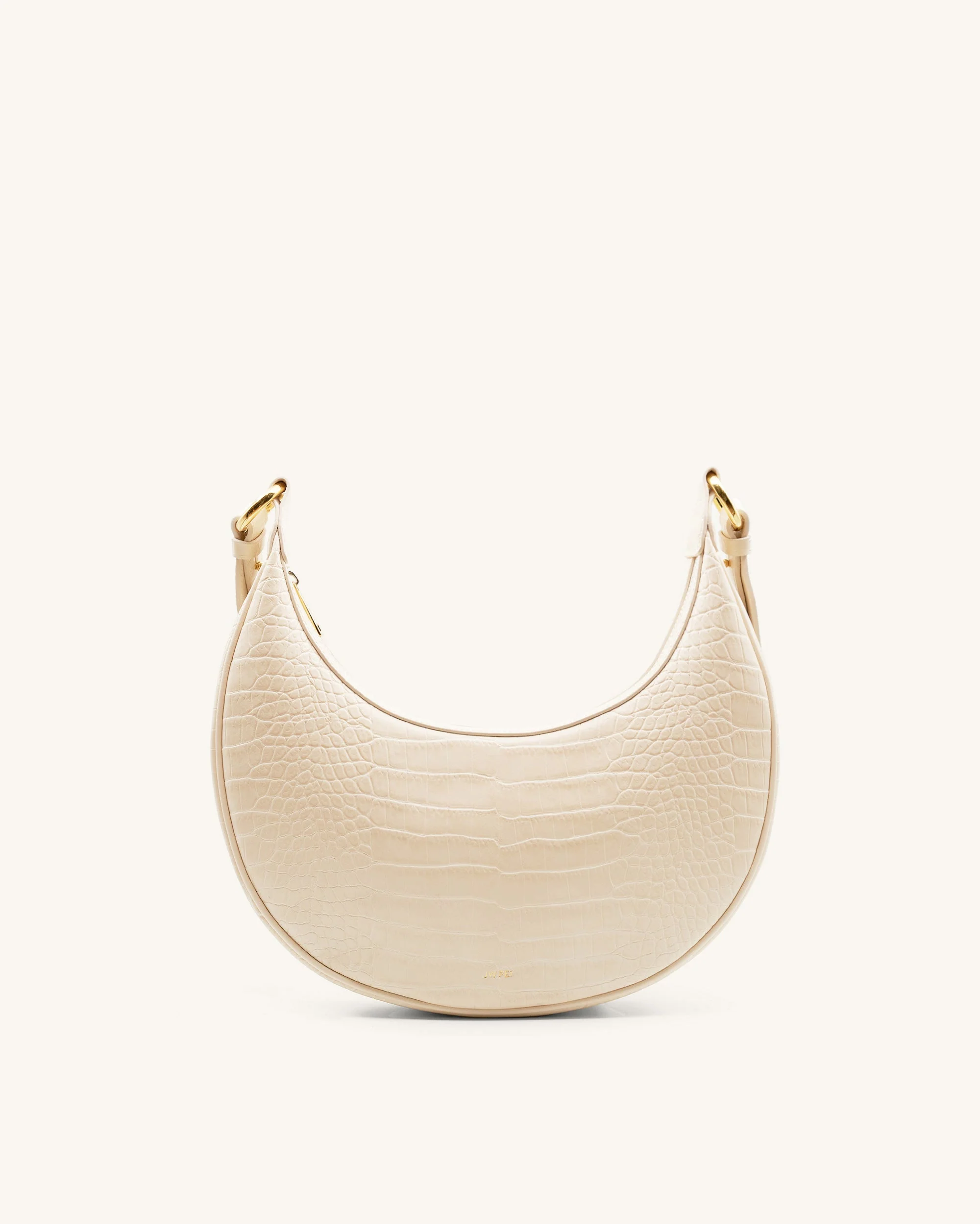 Carly Saddle Tasche - Krokodilprägung in elfenbeinfarbe - Image 3