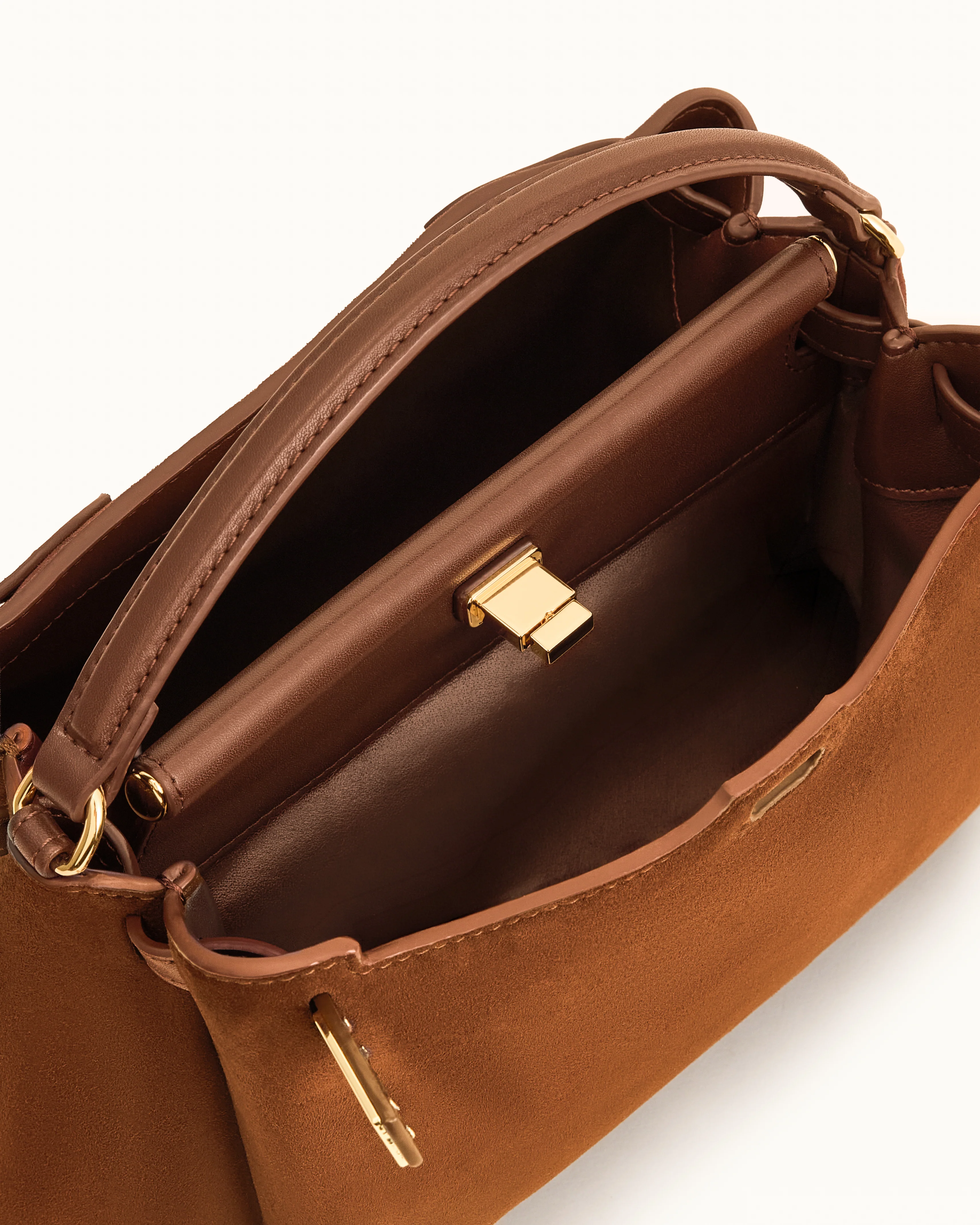 Carmen Henkeltasche aus Kunstwildleder - Braun - Image 4