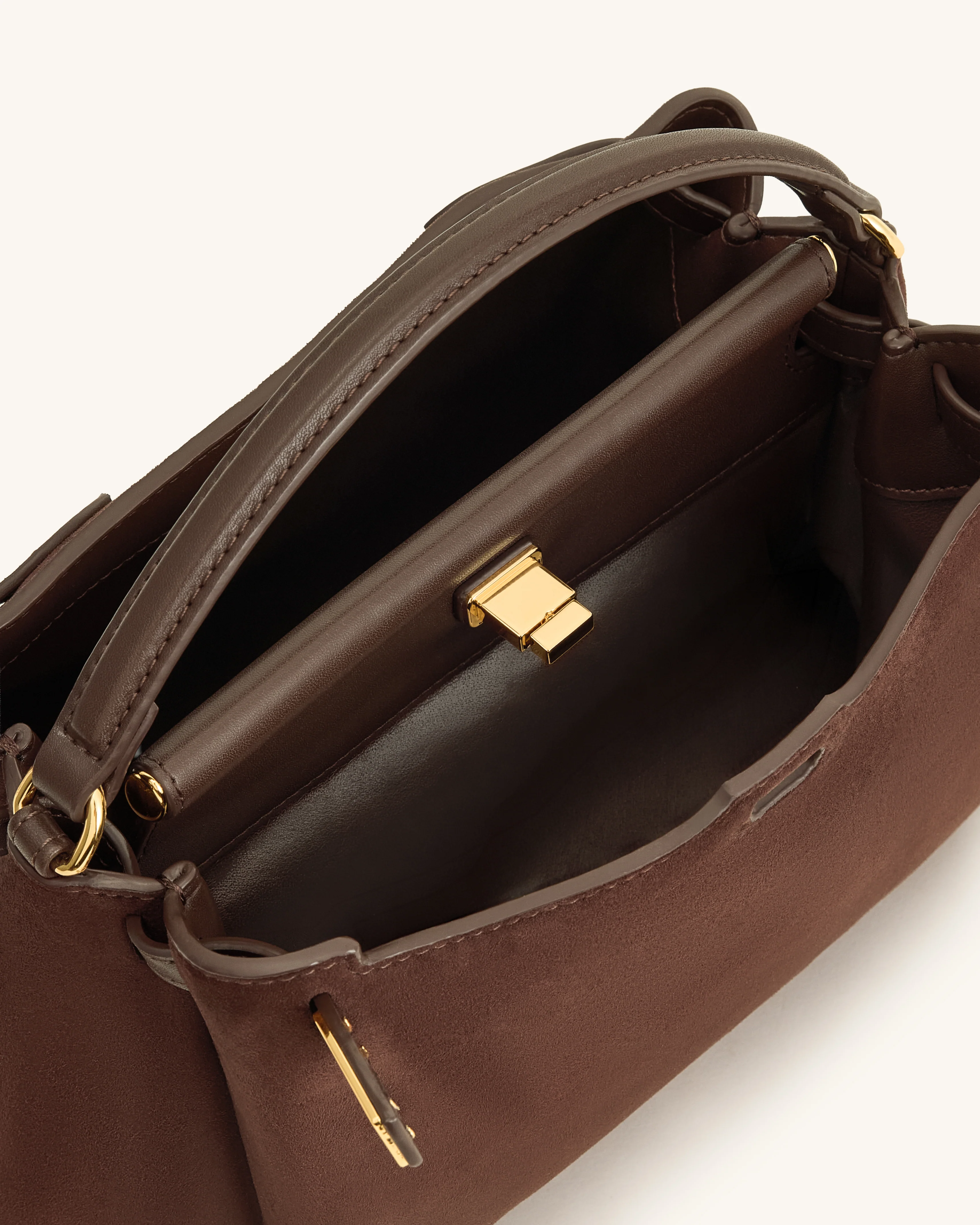 Carmen Henkeltasche aus Kunstwildleder - Dunkelbraun - Image 4