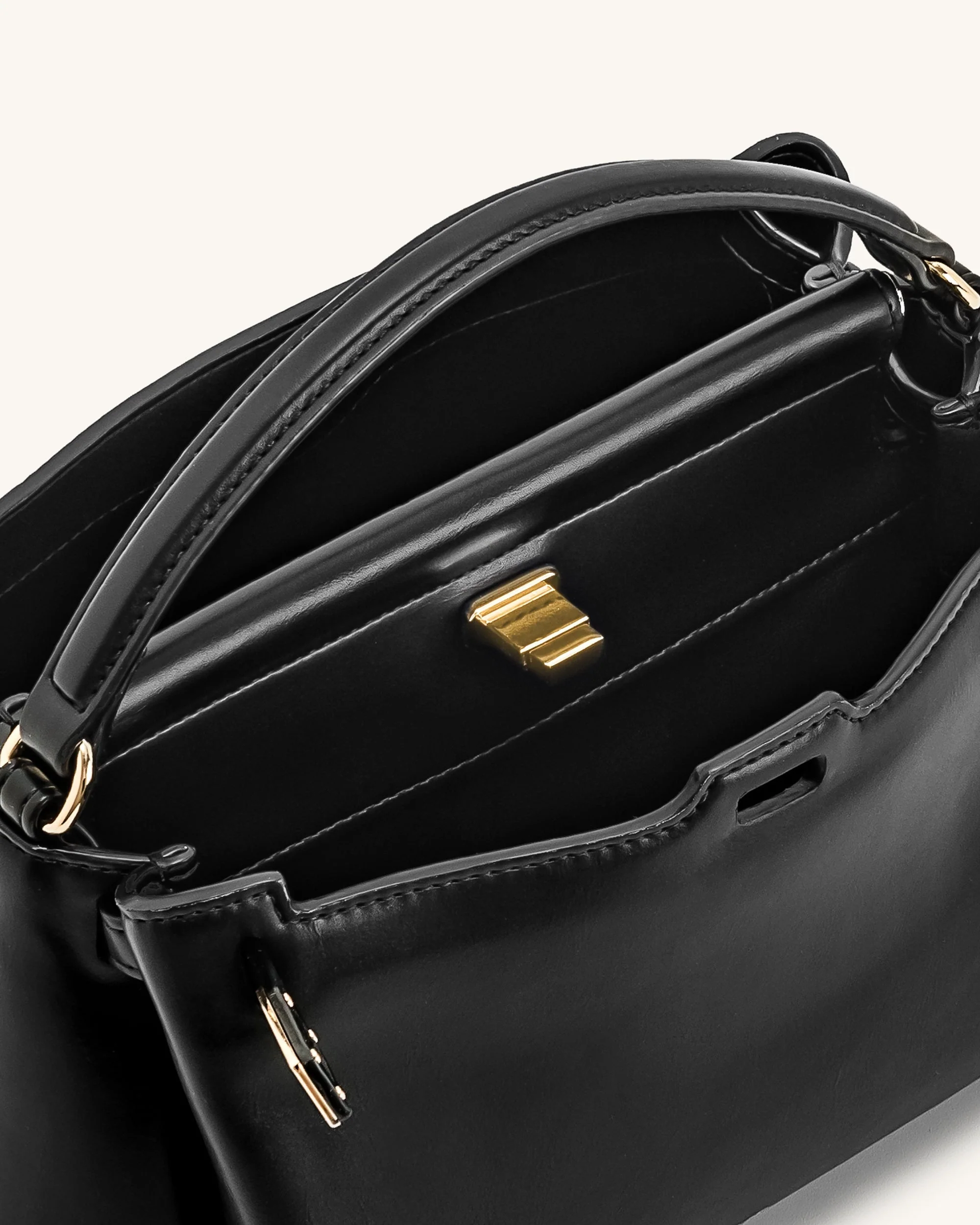 Carmen Handtasche mit Henkel – Schwarz - Image 5
