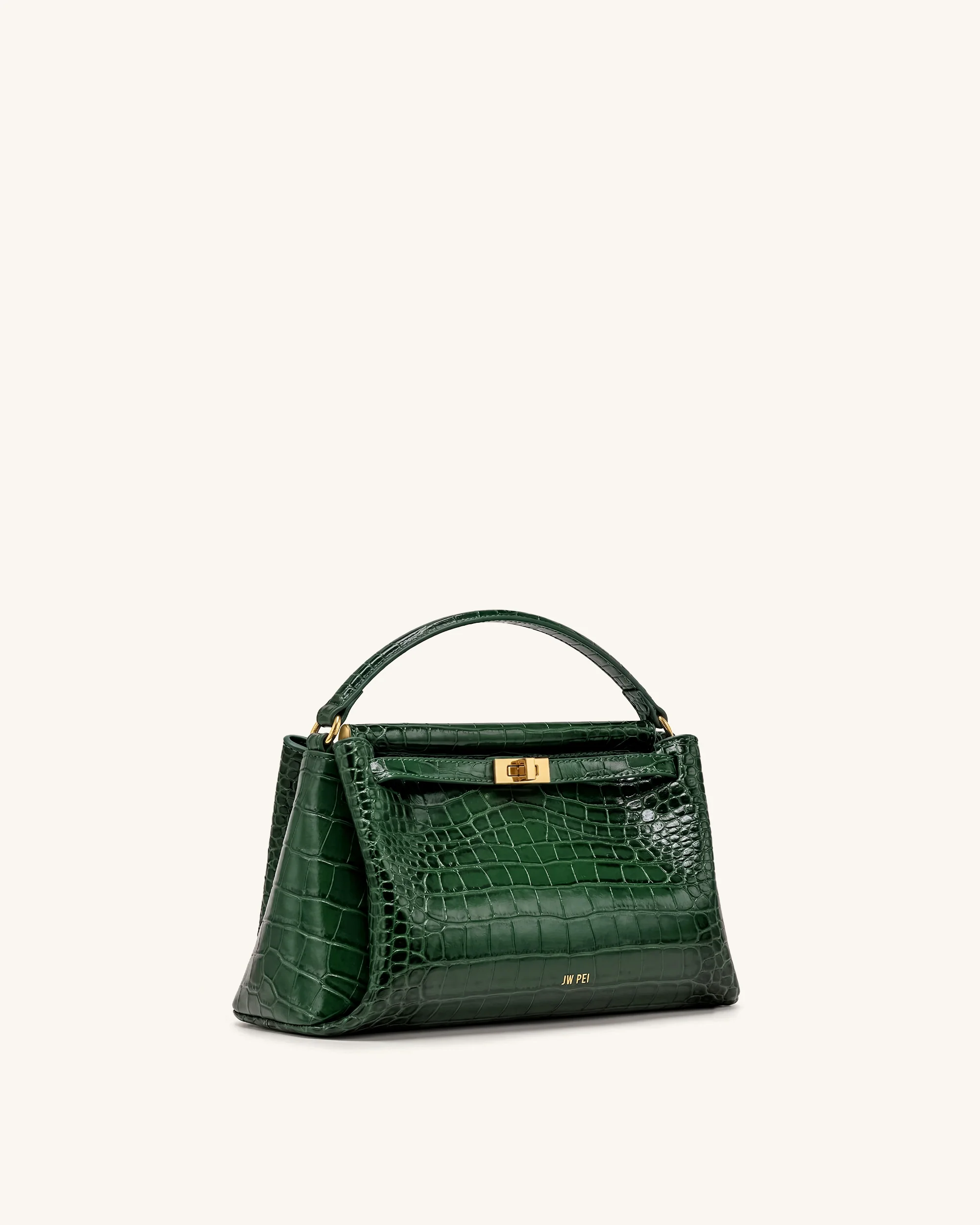 Carmen Henkeltasche - Tannengrün-Krokoprägung - Image 2