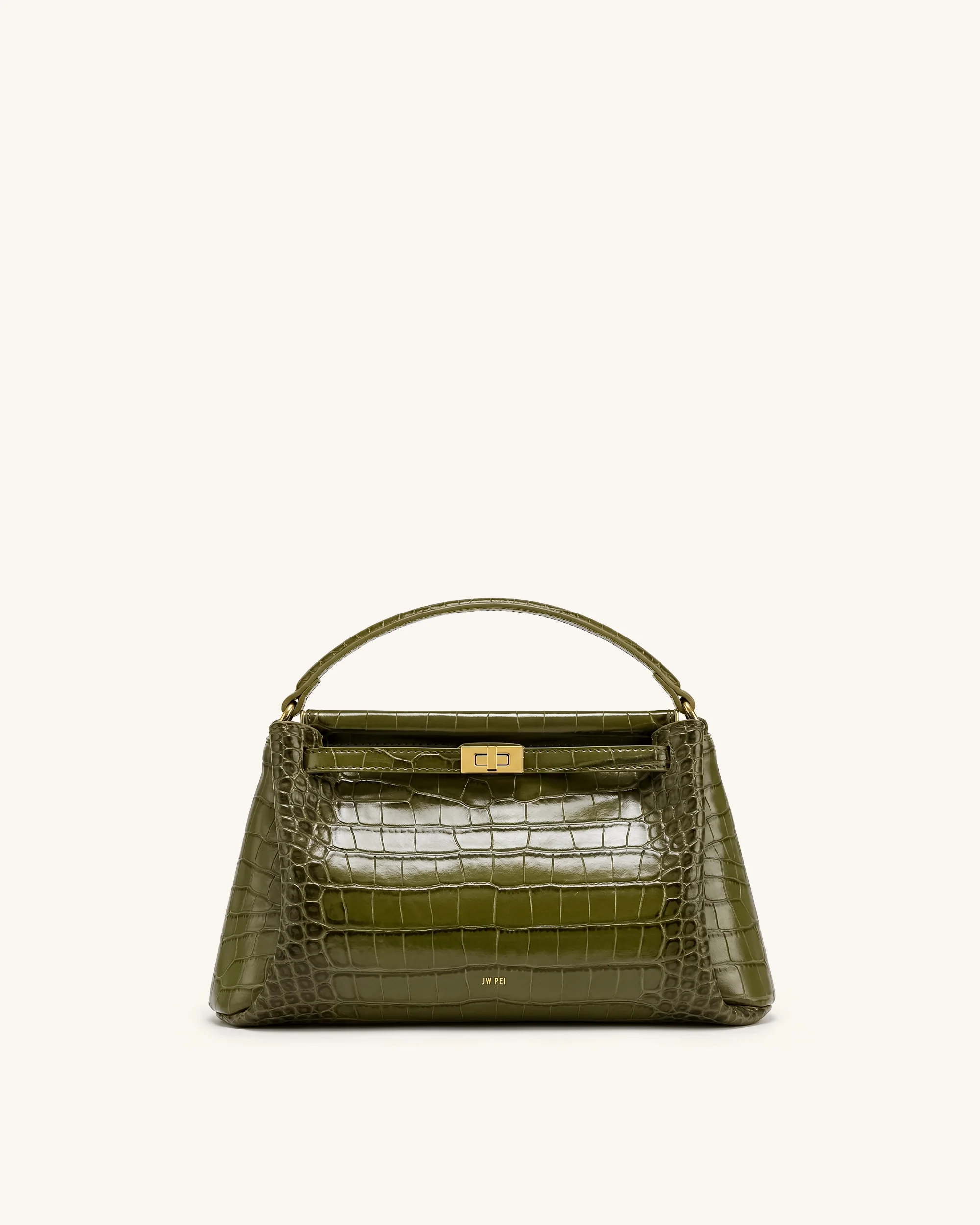Carmen Henkeltasche - Grüne Kroko-Optik