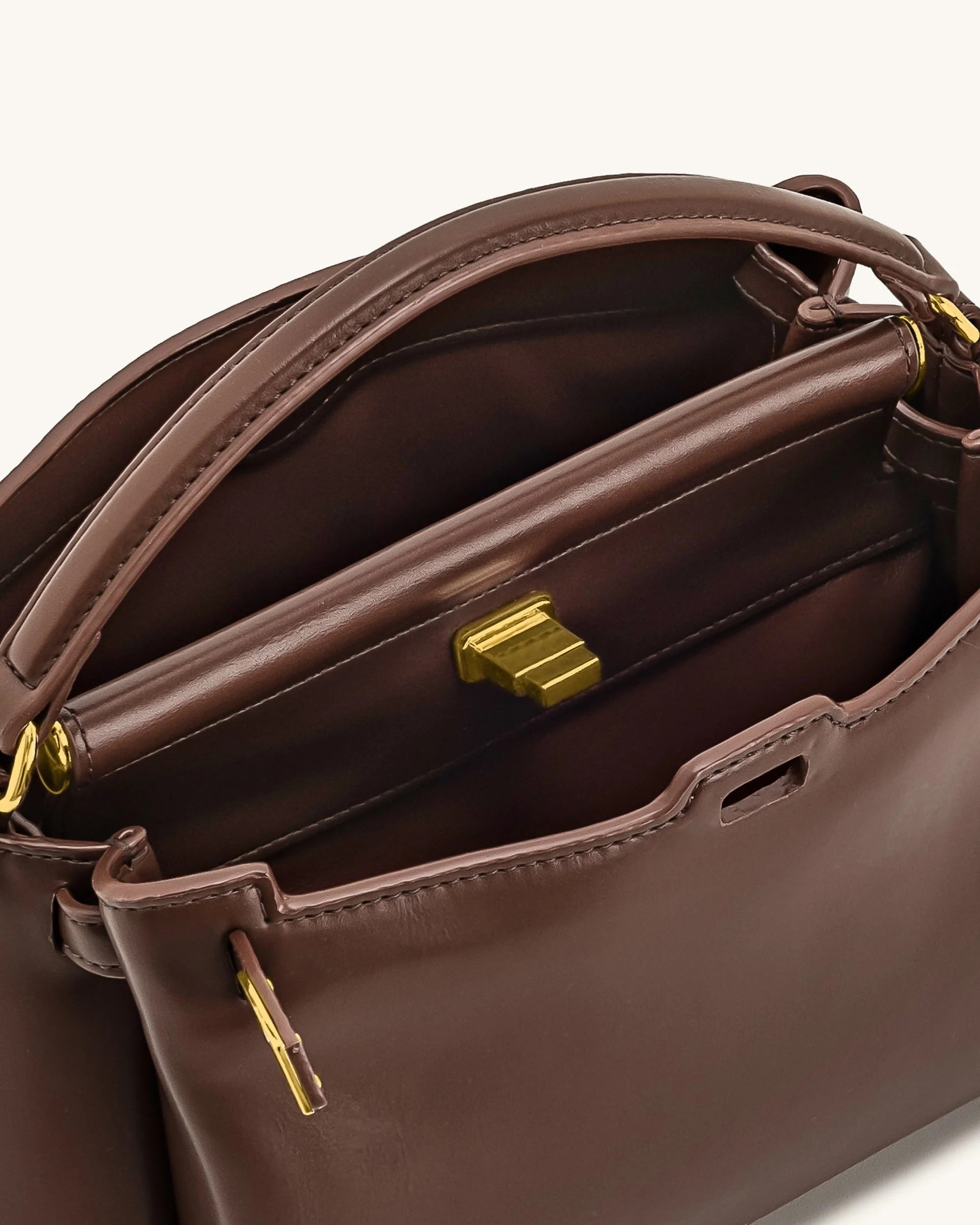Carmen Handtasche mit Henkel – Rotbraun - Image 5