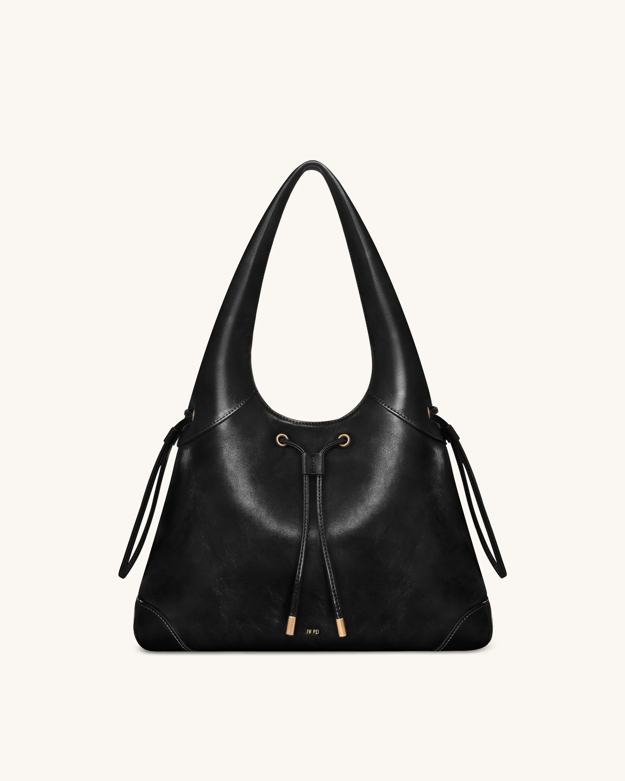Celandra Hobo-Bag mit Kordelzug – Schwarz