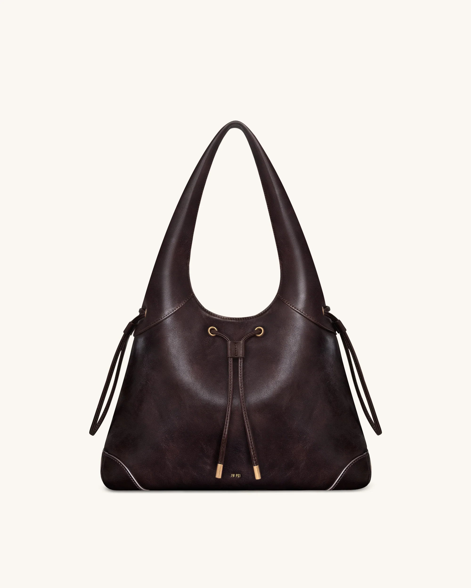 Celandra Hobo-Bag mit Kordelzug – Dunkelbraun
