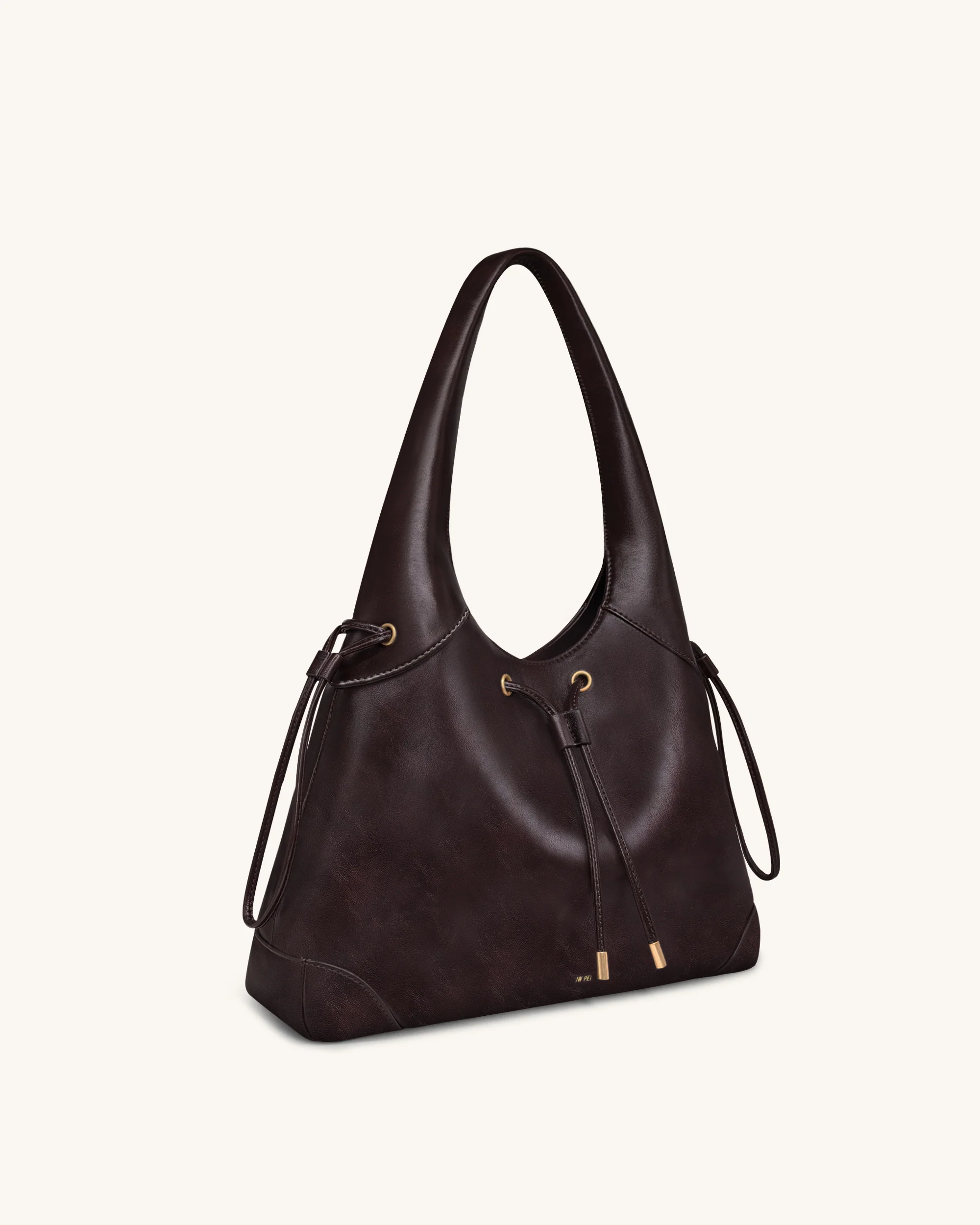 Celandra Hobo-Bag mit Kordelzug – Dunkelbraun - Image 2